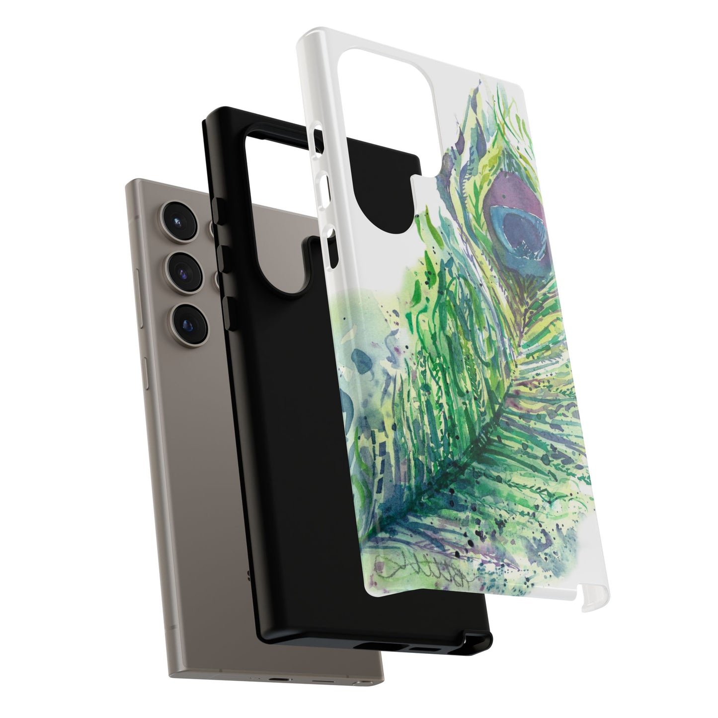Colorful Peacock Feather Tough Phone Case – Stylish Nature-Inspired Mobile Cover & Unique Gift Idea - Brooke Zitting, LLC