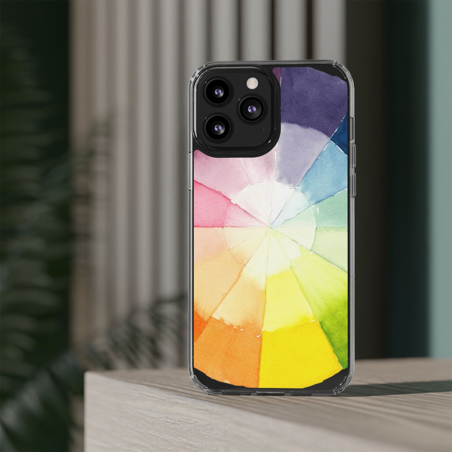 Watercolor Color Wheel Clear Phone Case - Brooke Zitting, LLC