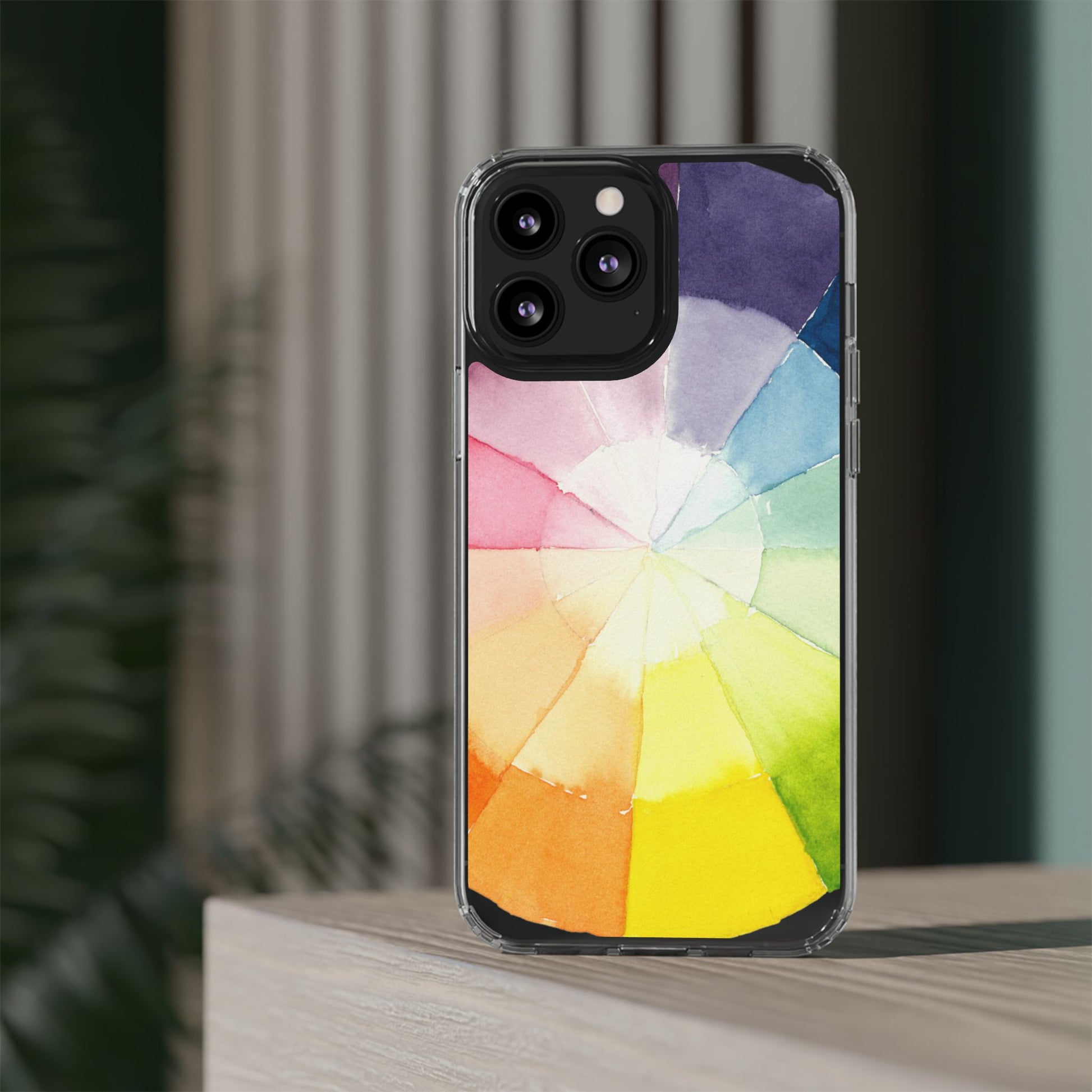 Watercolor Color Wheel Clear Phone Case - Brooke Zitting, LLC