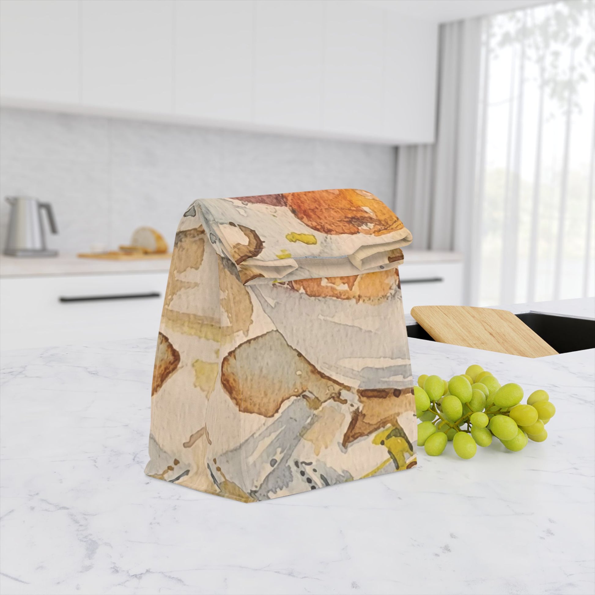 Artist's Table Watercolor Design Lunch Bag – Insulated, Wipe-Clean, Eco-Friendly Tote for Daily Use - Brooke Zitting, LLC