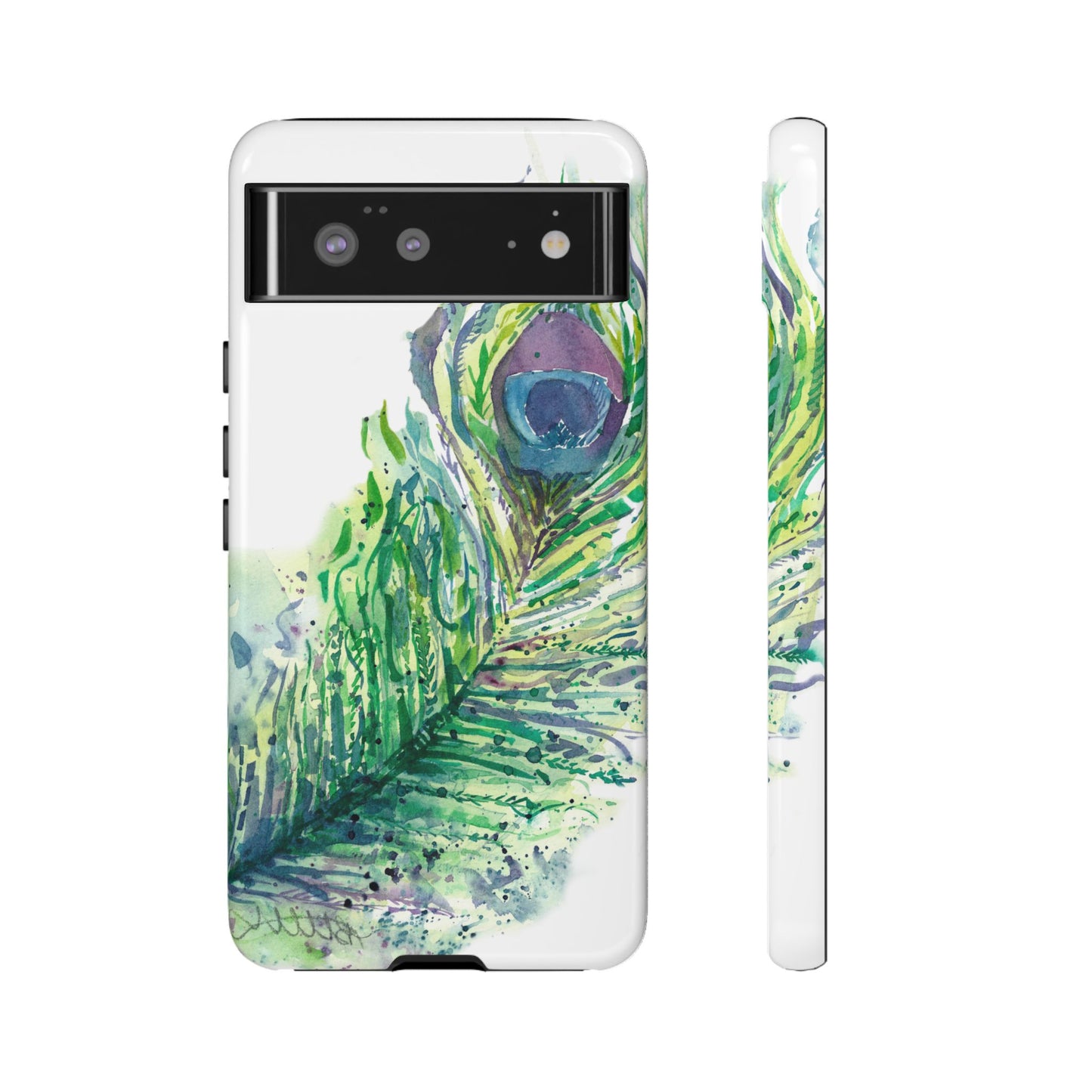 Colorful Peacock Feather Tough Phone Case – Stylish Nature-Inspired Mobile Cover & Unique Gift Idea - Brooke Zitting, LLC