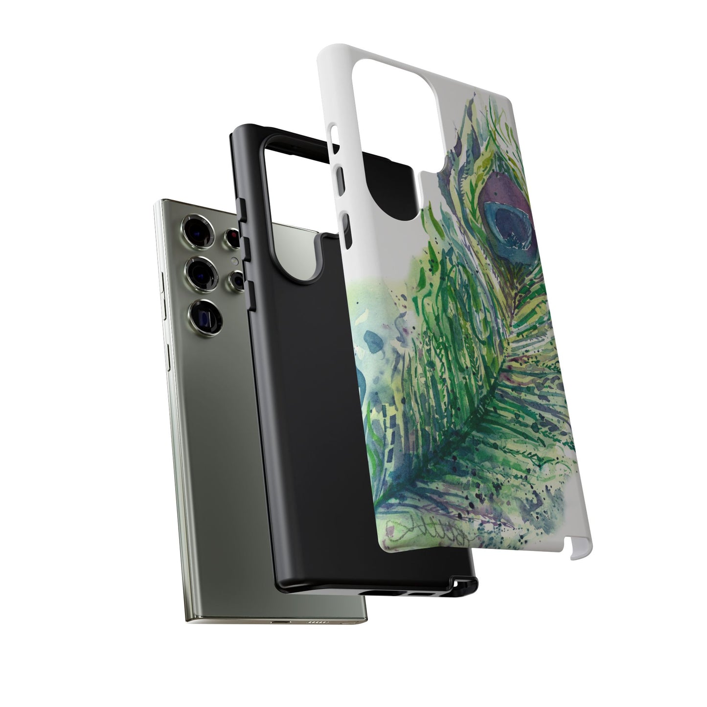 Colorful Peacock Feather Tough Phone Case – Stylish Nature-Inspired Mobile Cover & Unique Gift Idea - Brooke Zitting, LLC