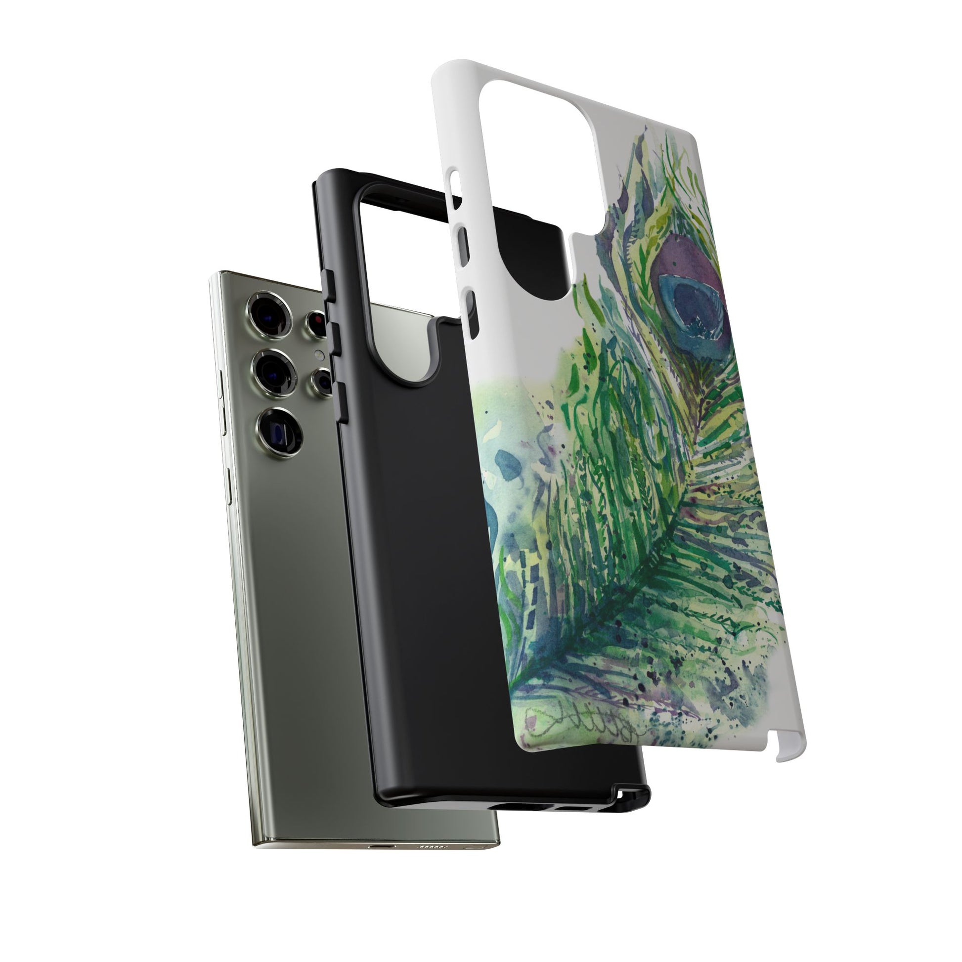 Colorful Peacock Feather Tough Phone Case – Stylish Nature-Inspired Mobile Cover & Unique Gift Idea - Brooke Zitting, LLC
