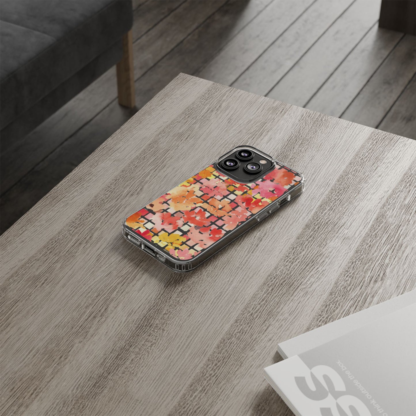 Watercolor Pixel Posy Clear Phone Case - Brooke Zitting, LLC