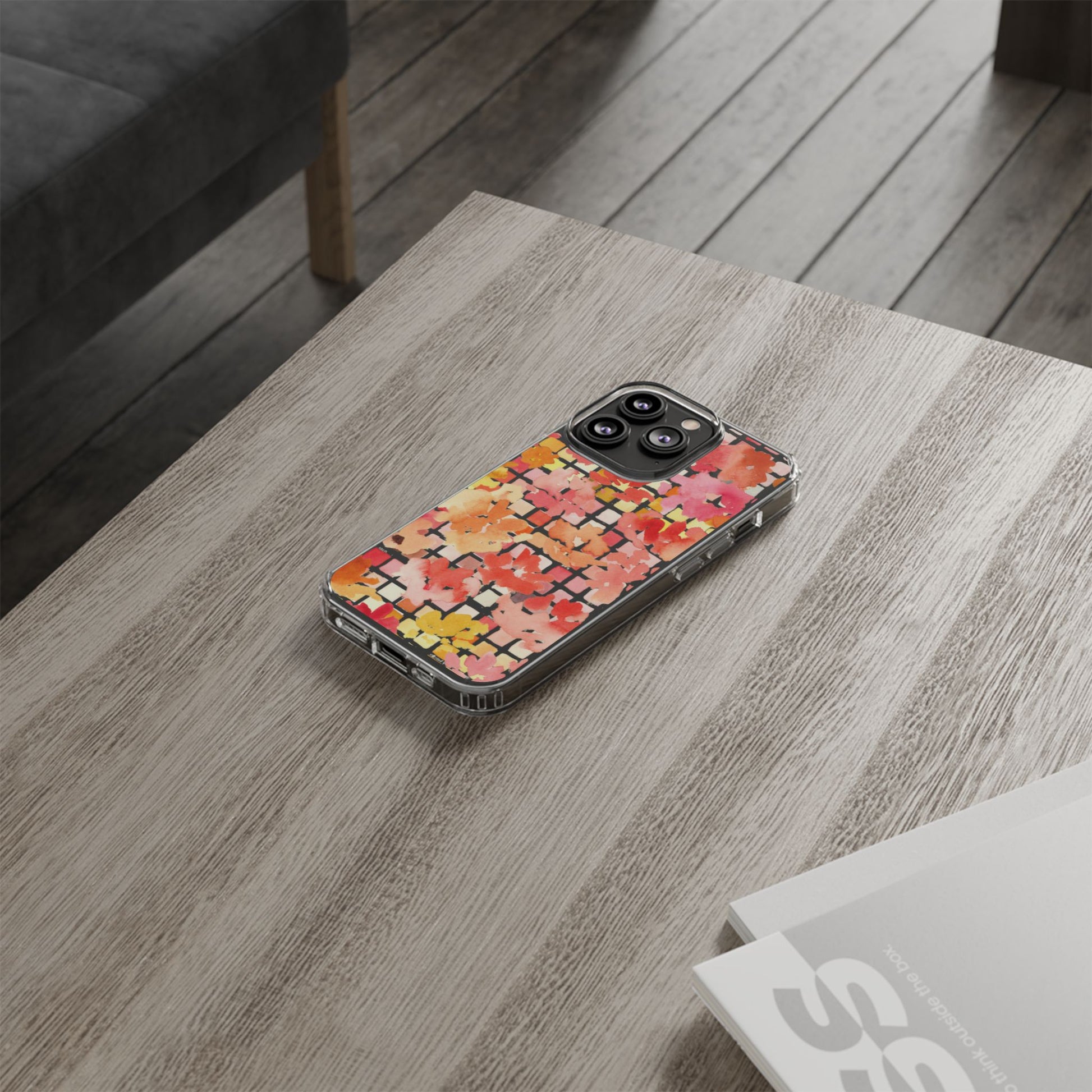 Watercolor Pixel Posy Clear Phone Case - Brooke Zitting, LLC