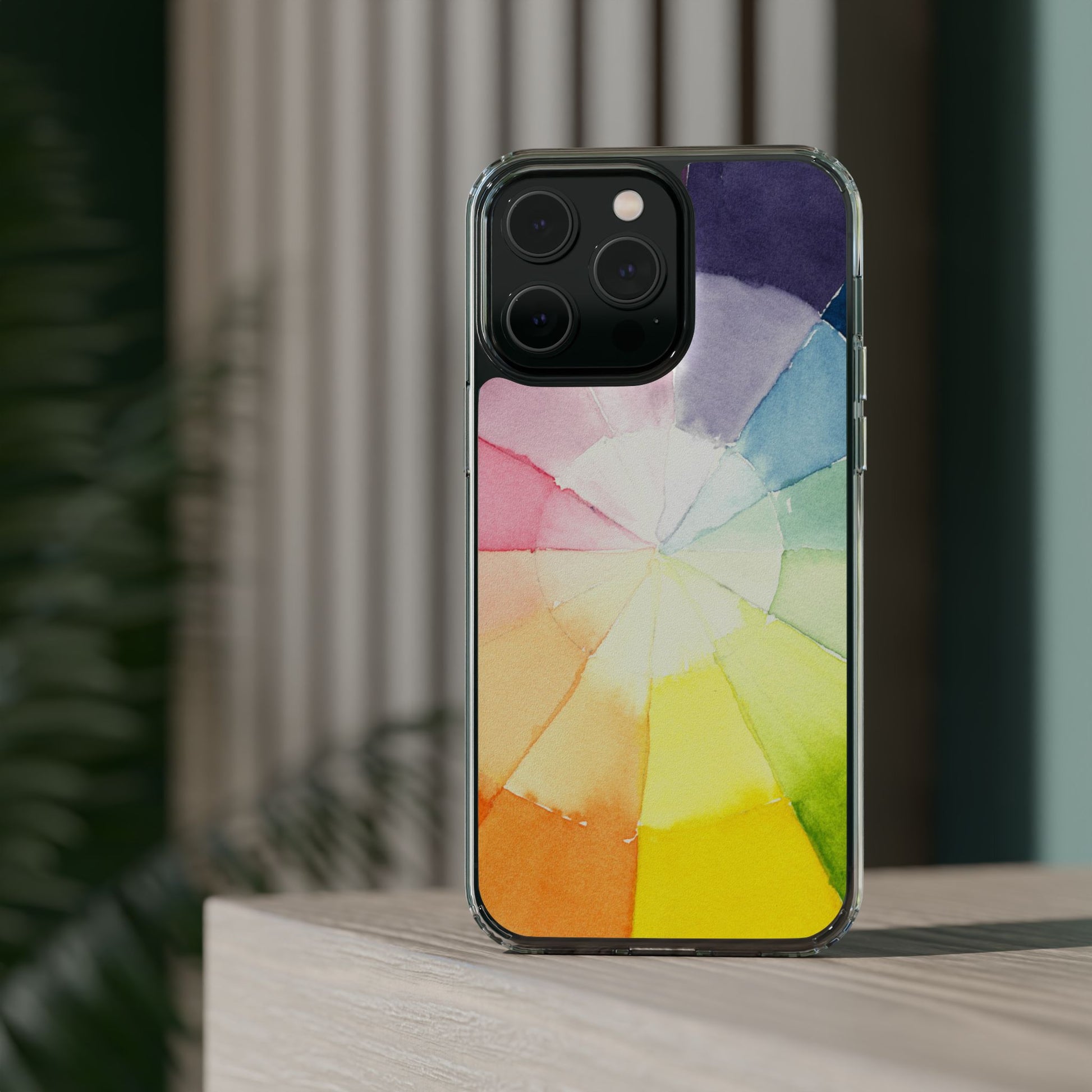 Watercolor Color Wheel Clear Phone Case - Brooke Zitting, LLC