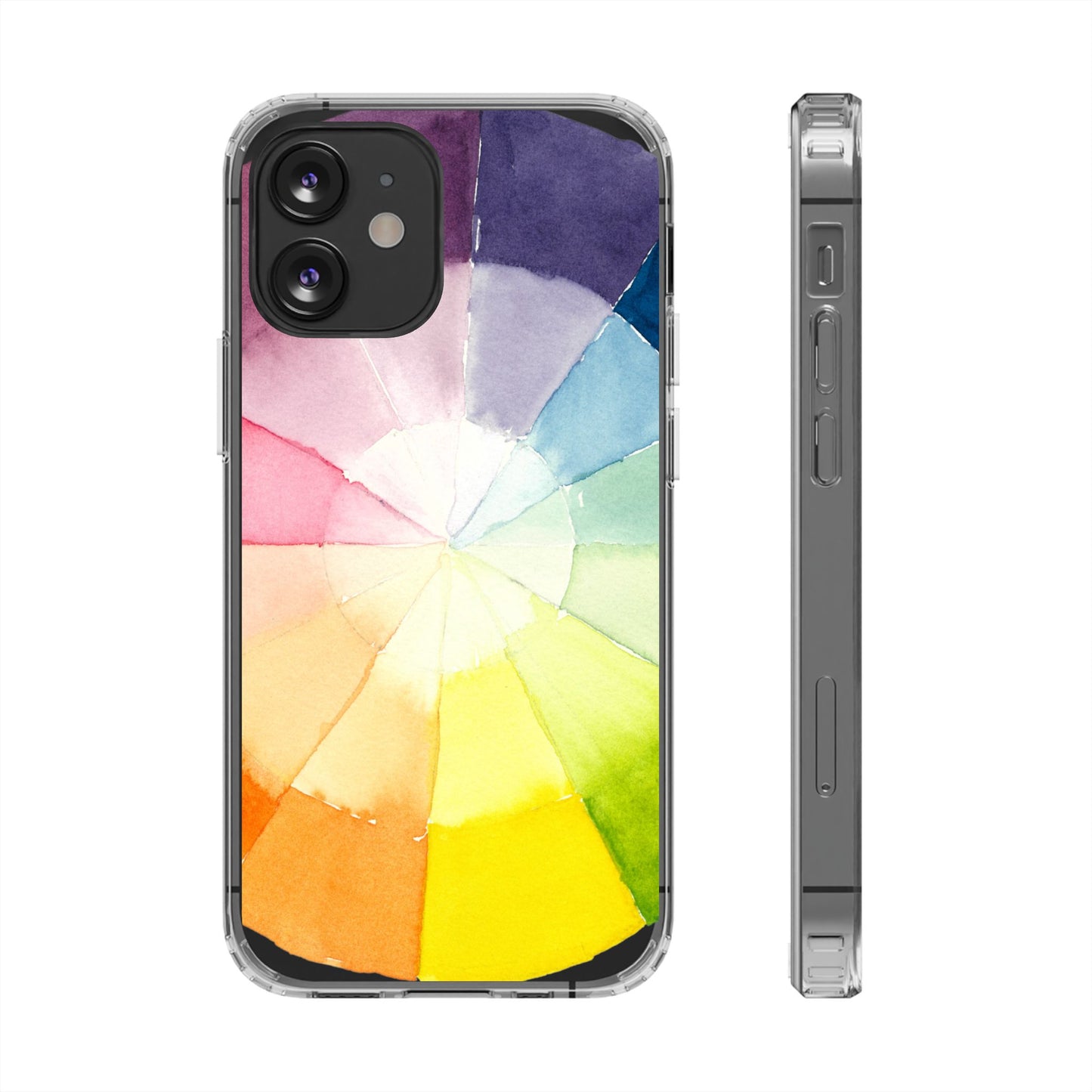 Watercolor Color Wheel Clear Phone Case - Brooke Zitting, LLC