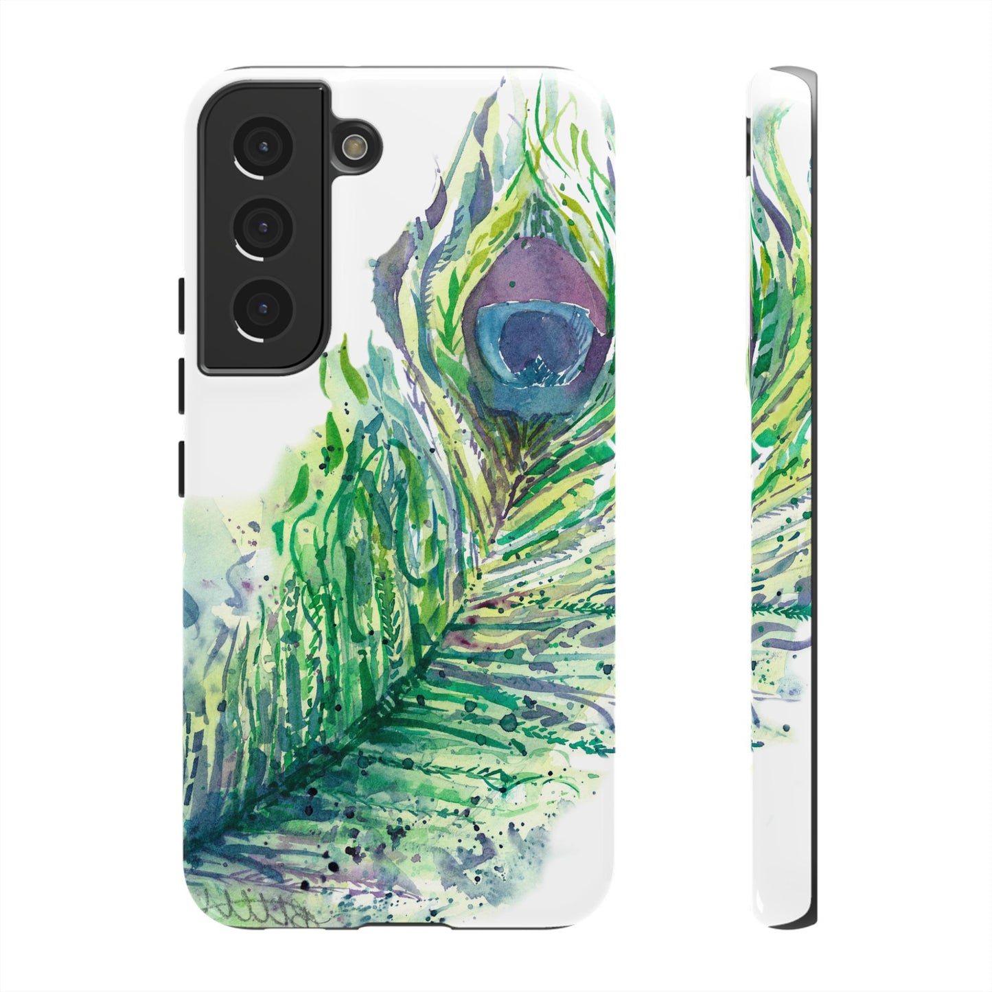 Colorful Peacock Feather Tough Phone Case – Stylish Nature-Inspired Mobile Cover & Unique Gift Idea - Brooke Zitting, LLC