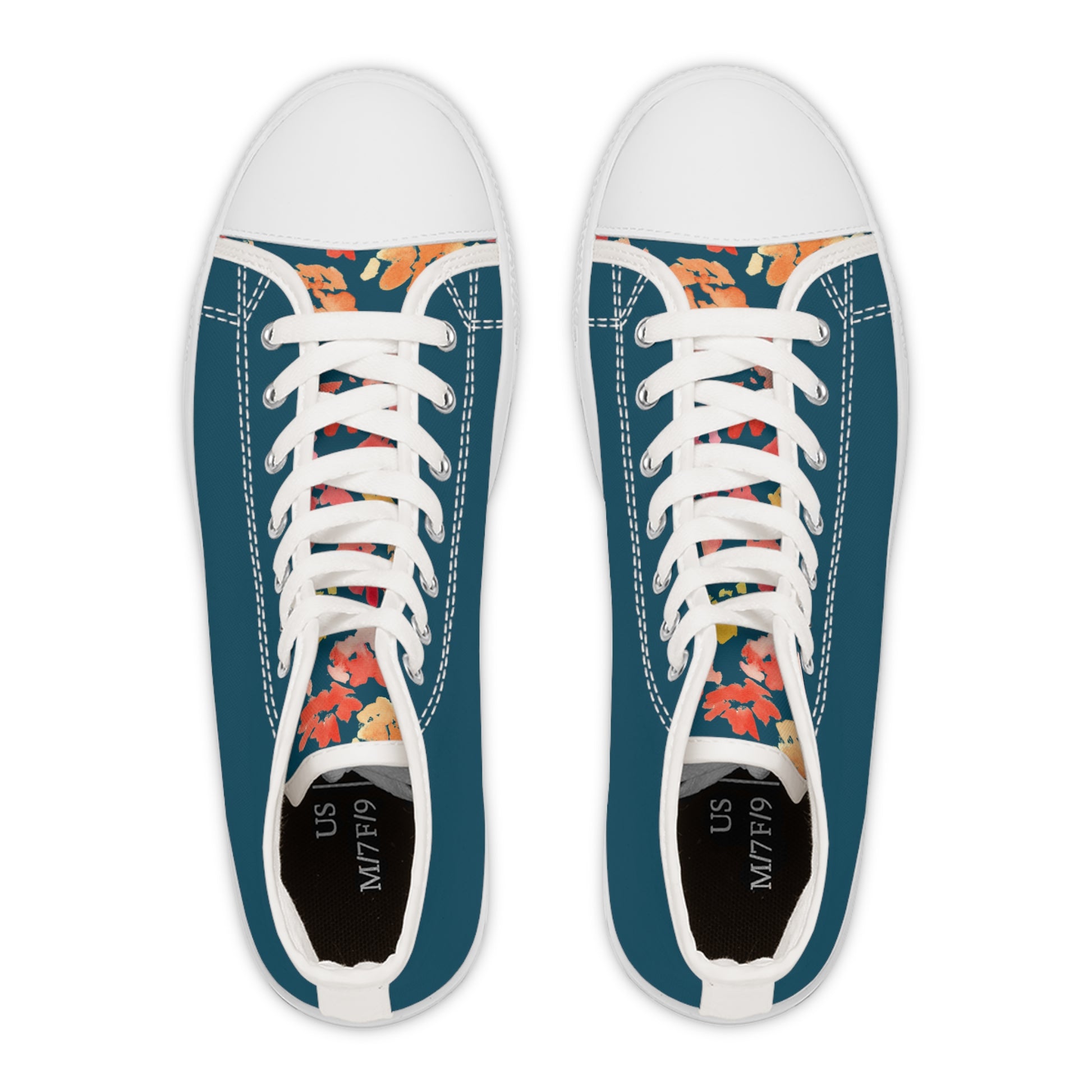 Gentle Color Block Posy High Top Sneakers with Floral Design – Stylish Shoes for All | Unique Gift Idea - Brooke Zitting, LLC