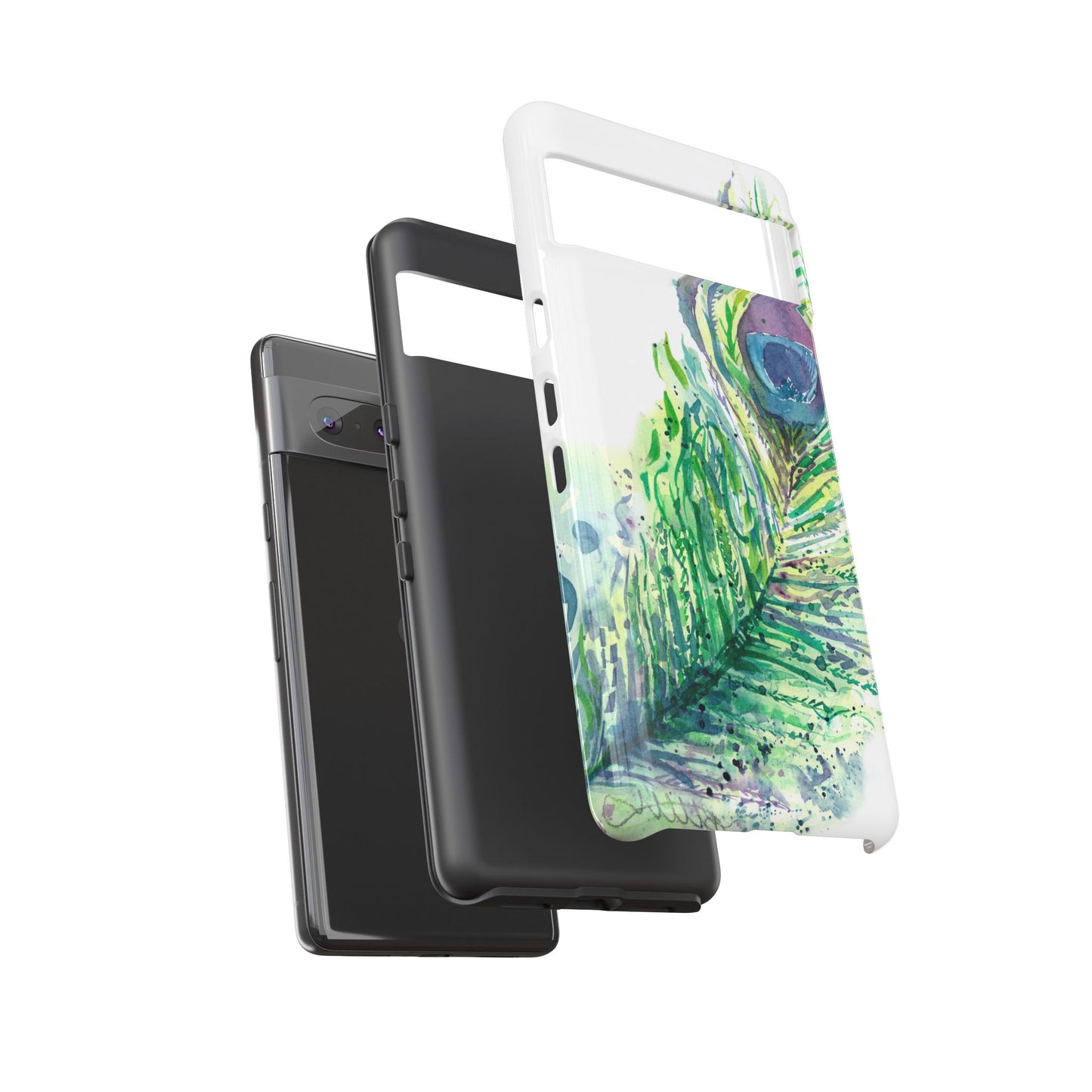 Colorful Peacock Feather Tough Phone Case – Stylish Nature-Inspired Mobile Cover & Unique Gift Idea - Brooke Zitting, LLC
