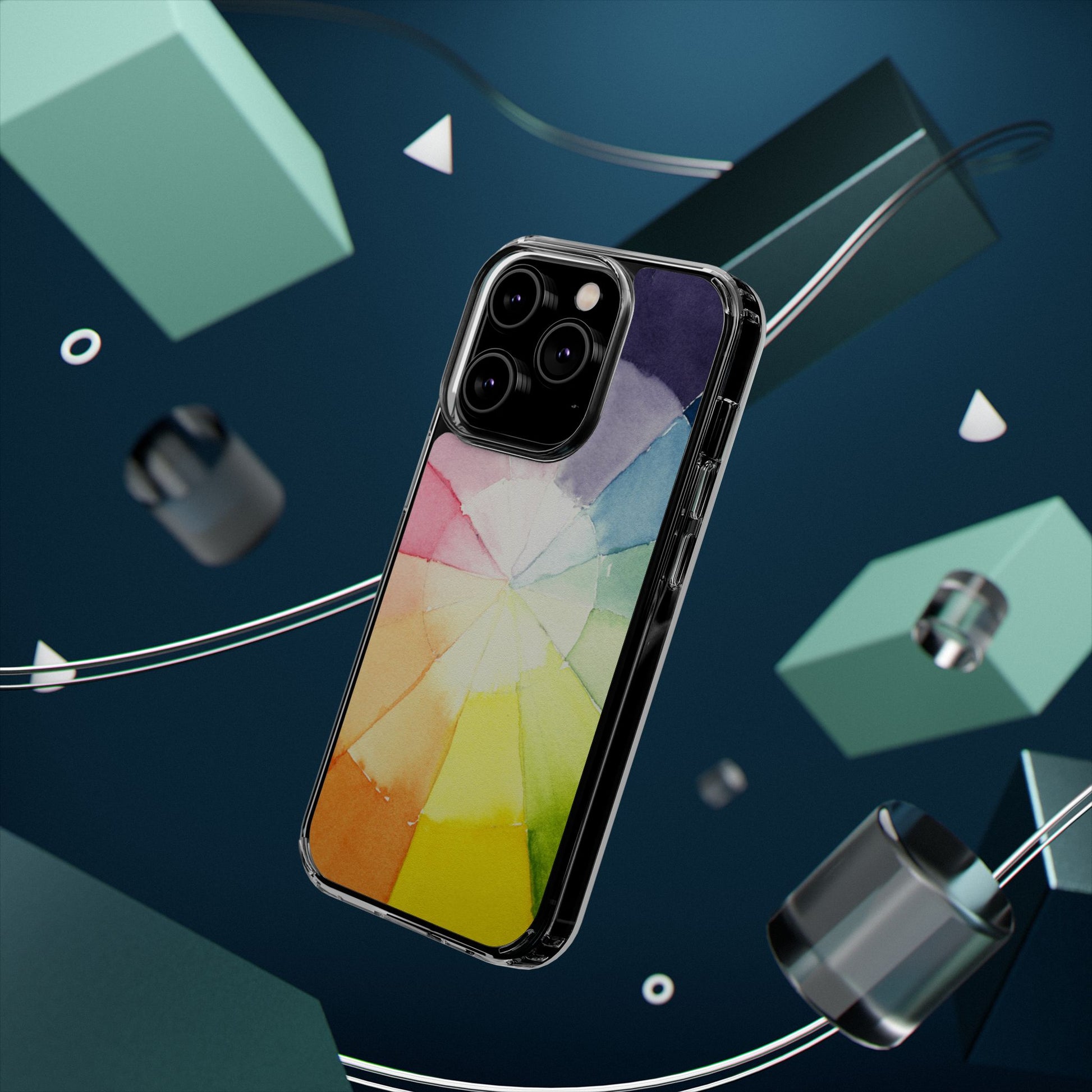 Watercolor Color Wheel Clear Phone Case - Brooke Zitting, LLC