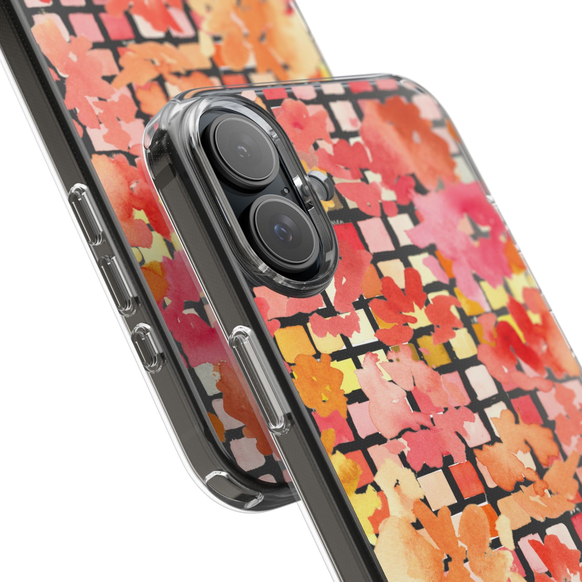 Watercolor Pixel Posy Clear Phone Case - Brooke Zitting, LLC