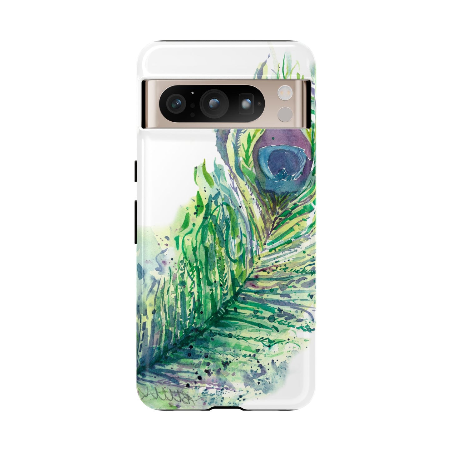 Colorful Peacock Feather Tough Phone Case – Stylish Nature-Inspired Mobile Cover & Unique Gift Idea - Brooke Zitting, LLC