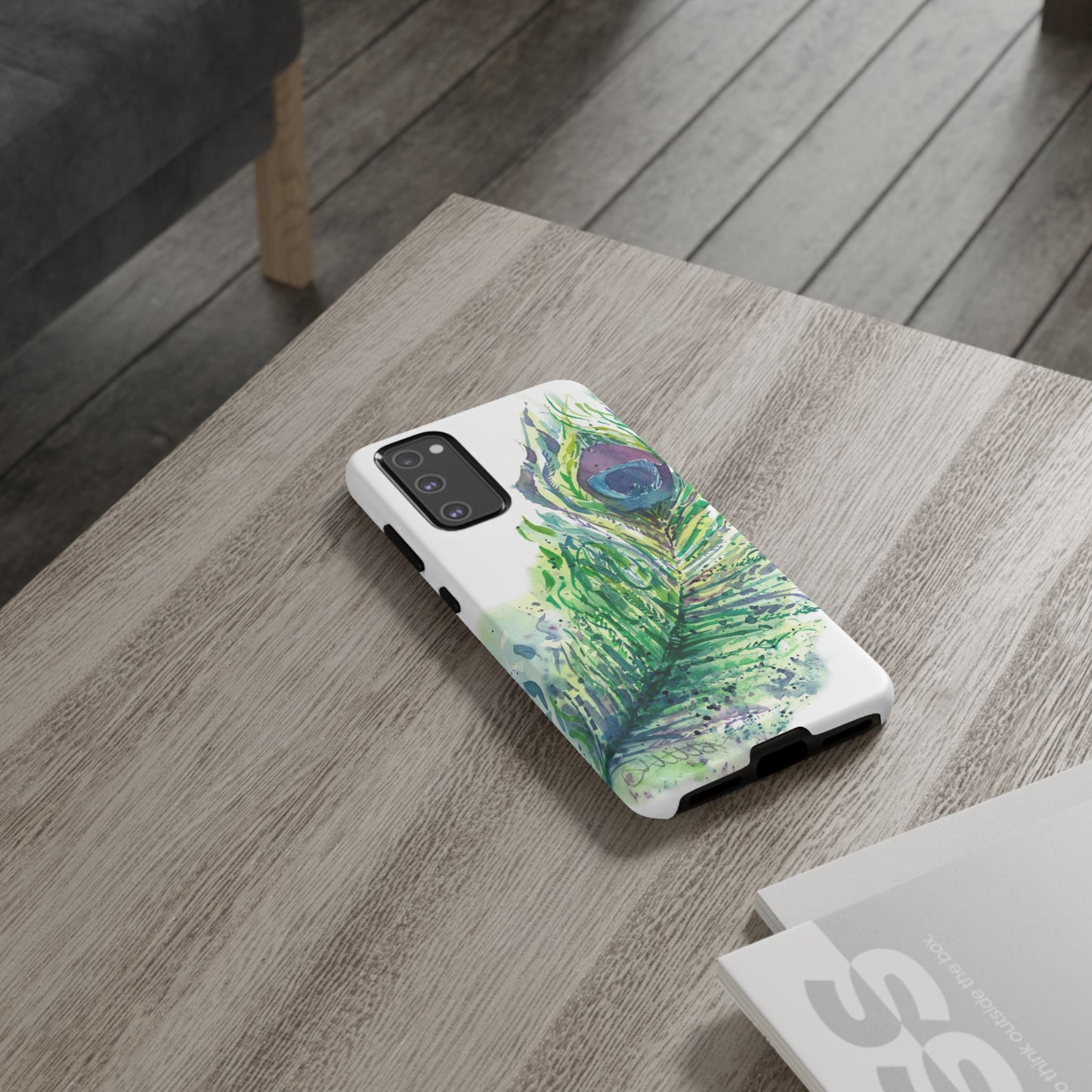 Colorful Peacock Feather Tough Phone Case – Stylish Nature-Inspired Mobile Cover & Unique Gift Idea - Brooke Zitting, LLC