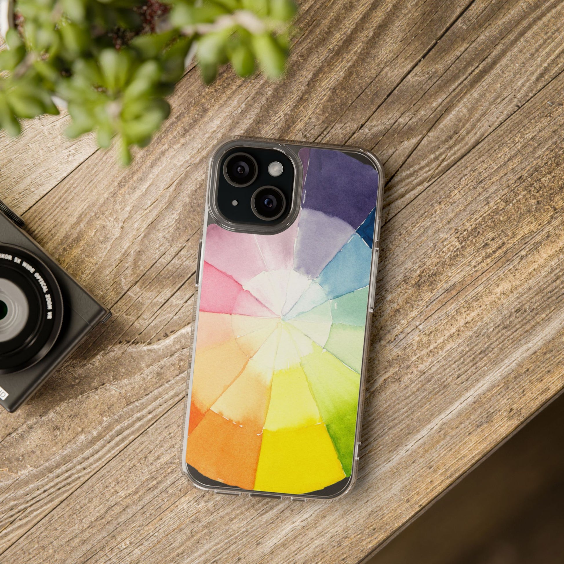 Watercolor Color Wheel Clear Phone Case - Brooke Zitting, LLC