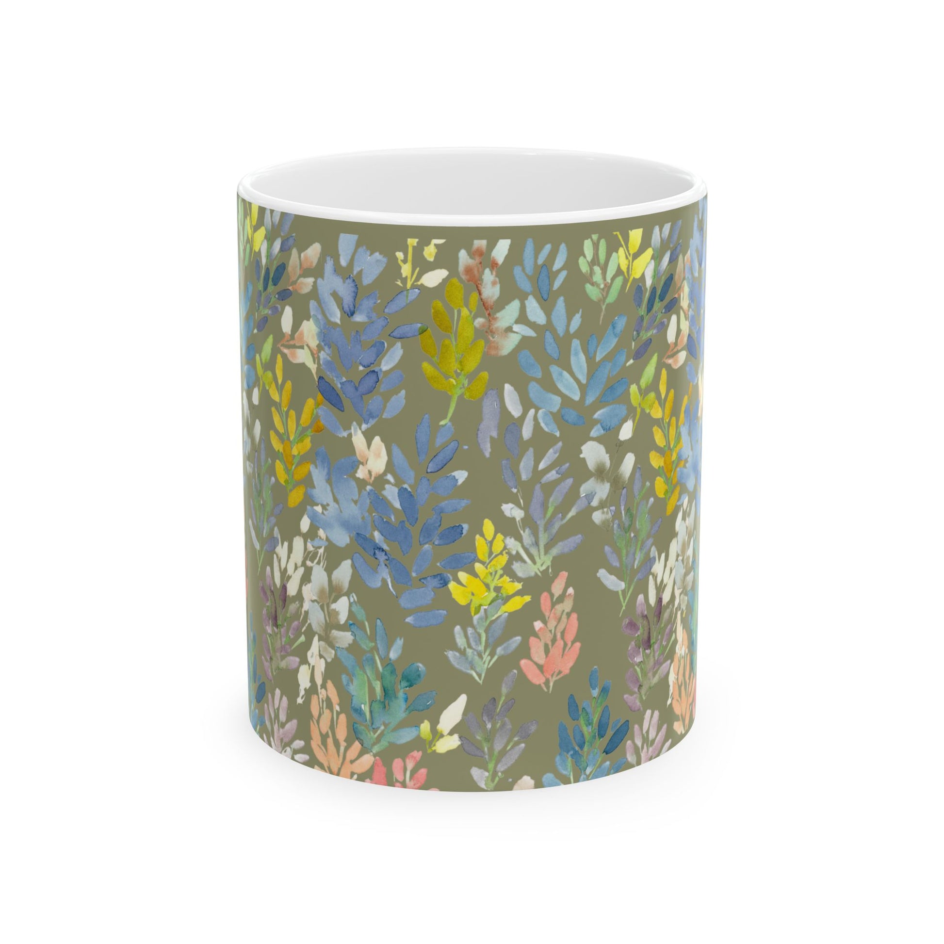 The Petal Parade Ceramic Mug in Sage Green - Perfect Gift (11oz, 15oz) - Brooke Zitting, LLC