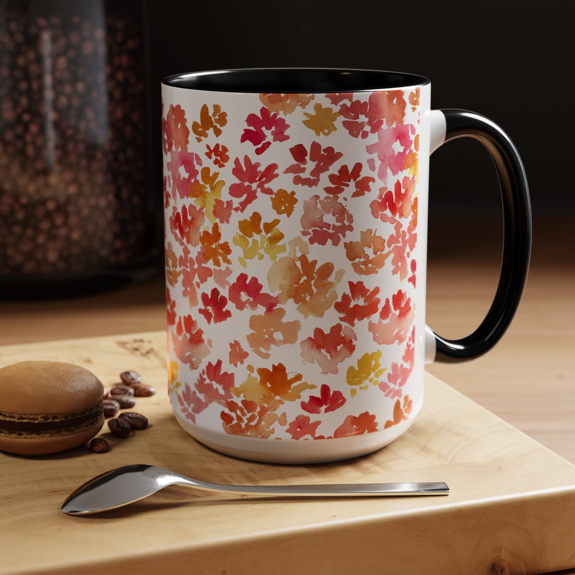 Posy Coffee Mug - Warm Floral Design  (11oz, 15oz) - Brooke Zitting, LLC