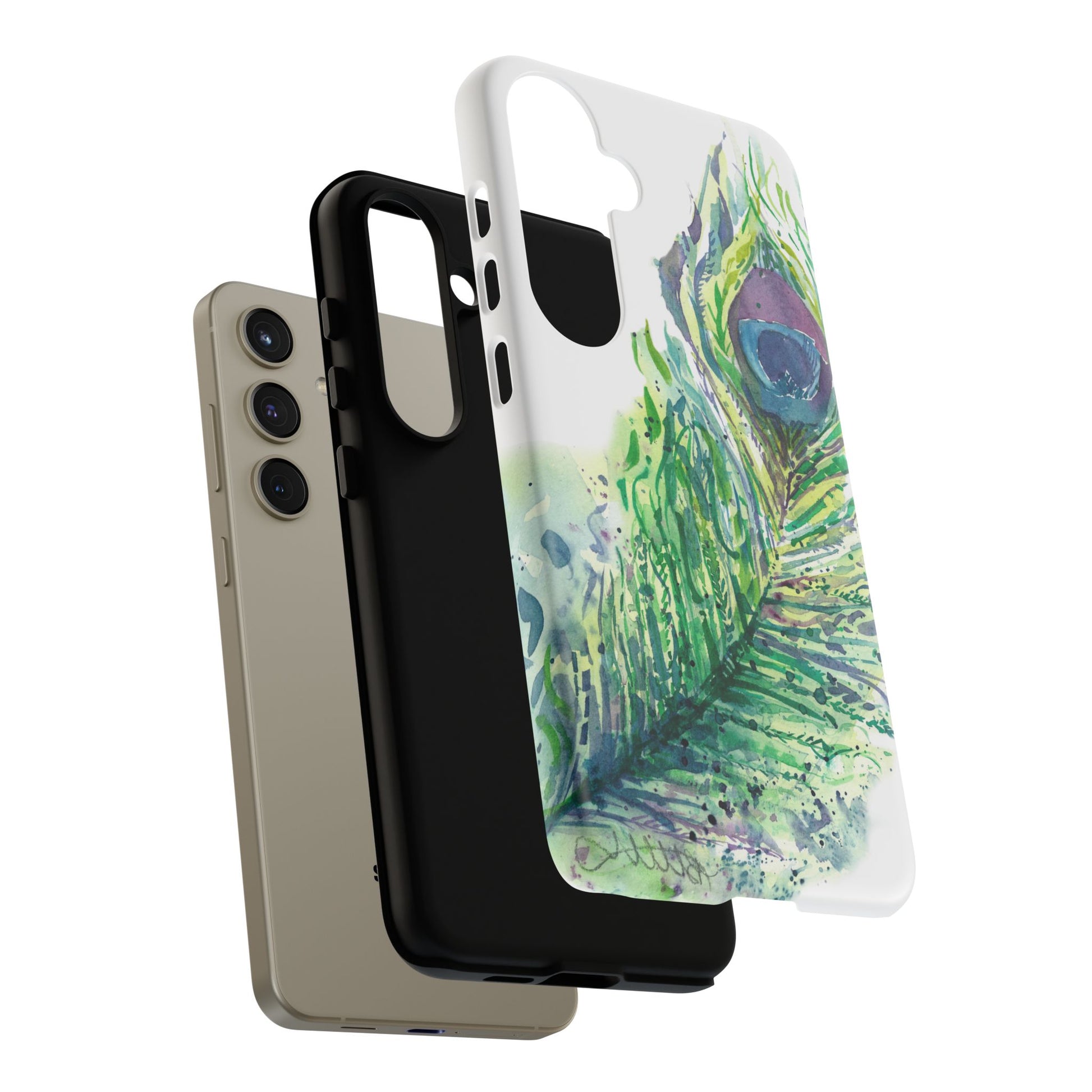 Colorful Peacock Feather Tough Phone Case – Stylish Nature-Inspired Mobile Cover & Unique Gift Idea - Brooke Zitting, LLC