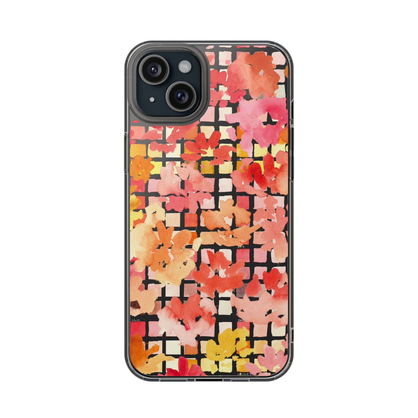 Watercolor Pixel Posy Clear Phone Case - Brooke Zitting, LLC