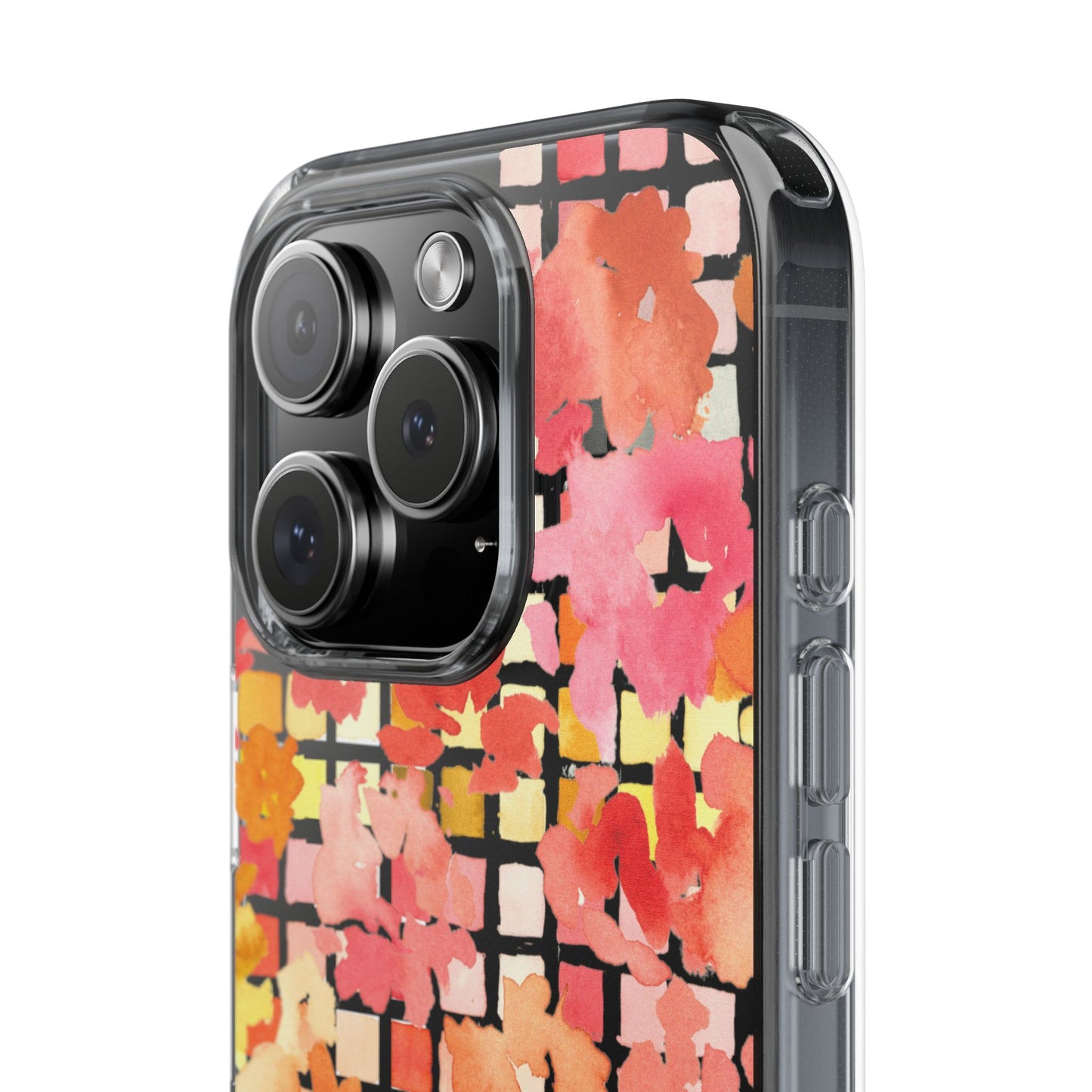 Watercolor Pixel Posy Clear Phone Case - Brooke Zitting, LLC