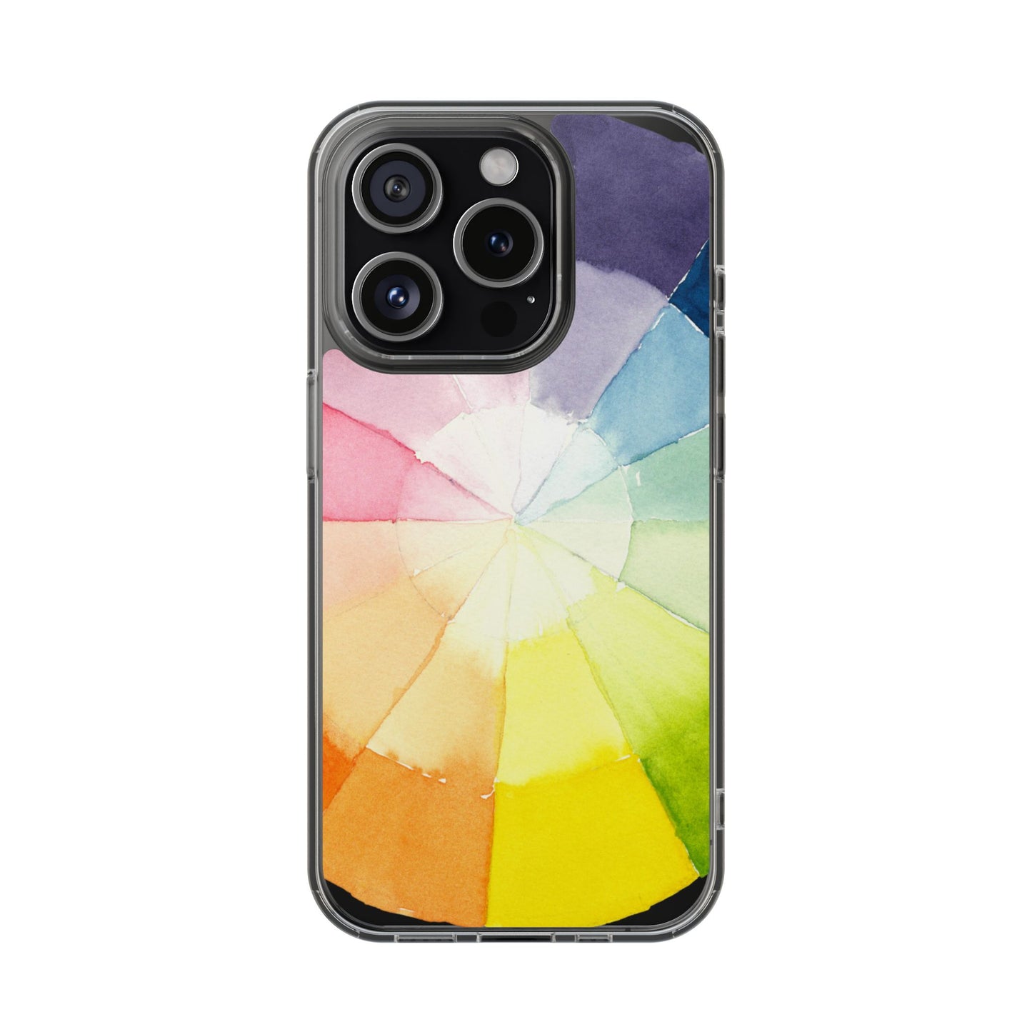 Watercolor Color Wheel Clear Phone Case - Brooke Zitting, LLC