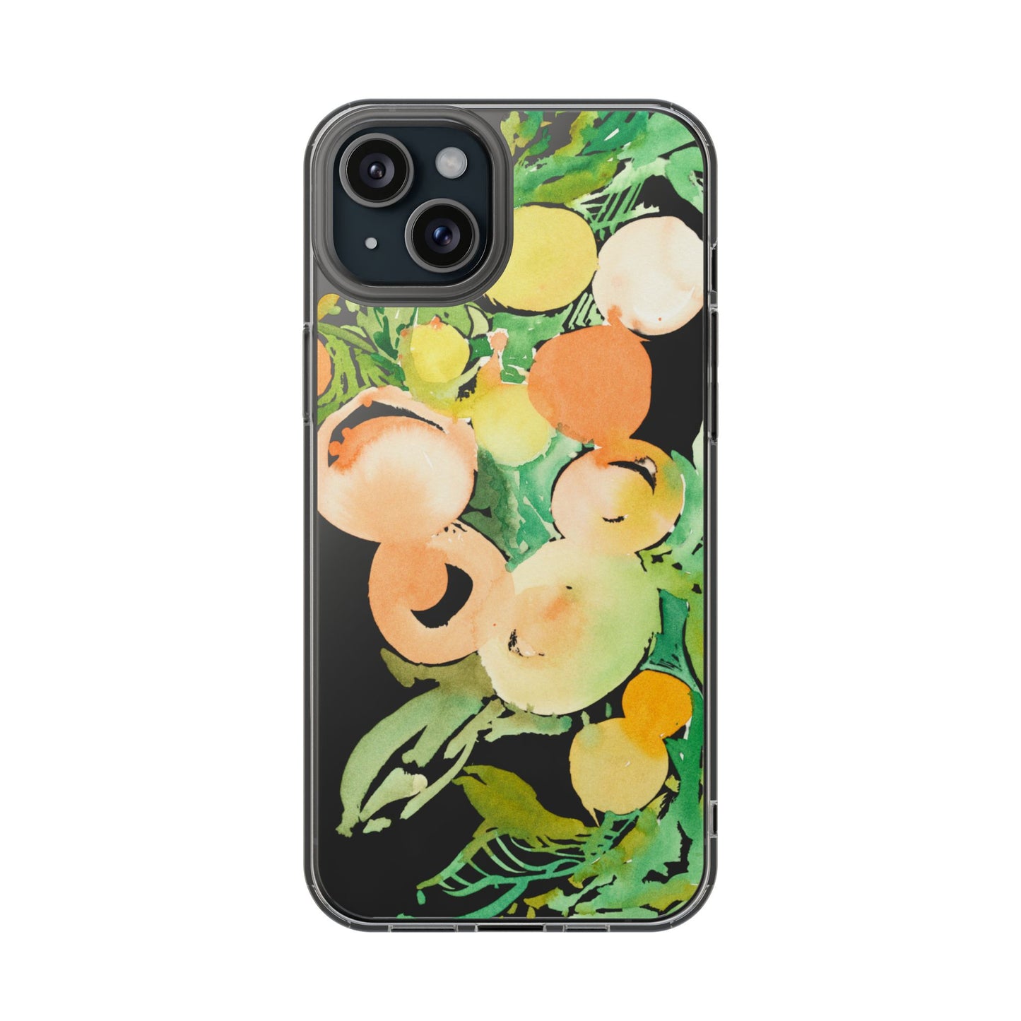 Watercolor Peaches Clear Phone Case - Brooke Zitting, LLC
