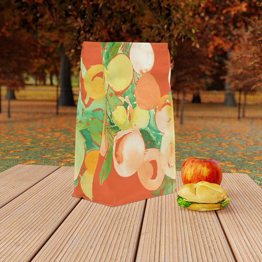 Citrus and Peach Watercolor Design Lunch Bag – Insulated, Wipe-Clean, Eco-Friendly Tote for Daily Use - Brooke Zitting, LLC