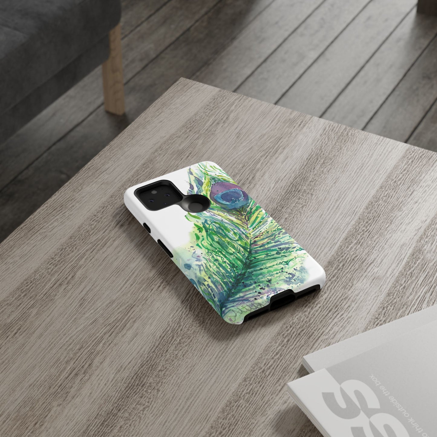 Colorful Peacock Feather Tough Phone Case – Stylish Nature-Inspired Mobile Cover & Unique Gift Idea - Brooke Zitting, LLC