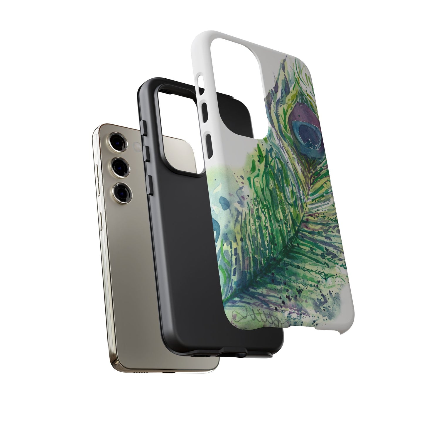 Colorful Peacock Feather Tough Phone Case – Stylish Nature-Inspired Mobile Cover & Unique Gift Idea - Brooke Zitting, LLC