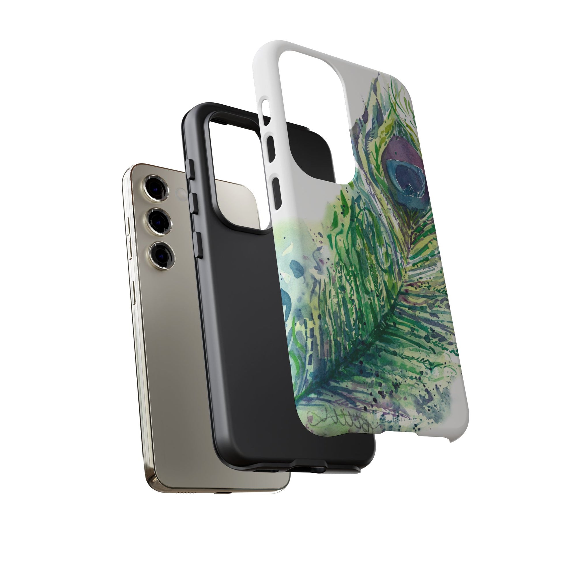 Colorful Peacock Feather Tough Phone Case – Stylish Nature-Inspired Mobile Cover & Unique Gift Idea - Brooke Zitting, LLC