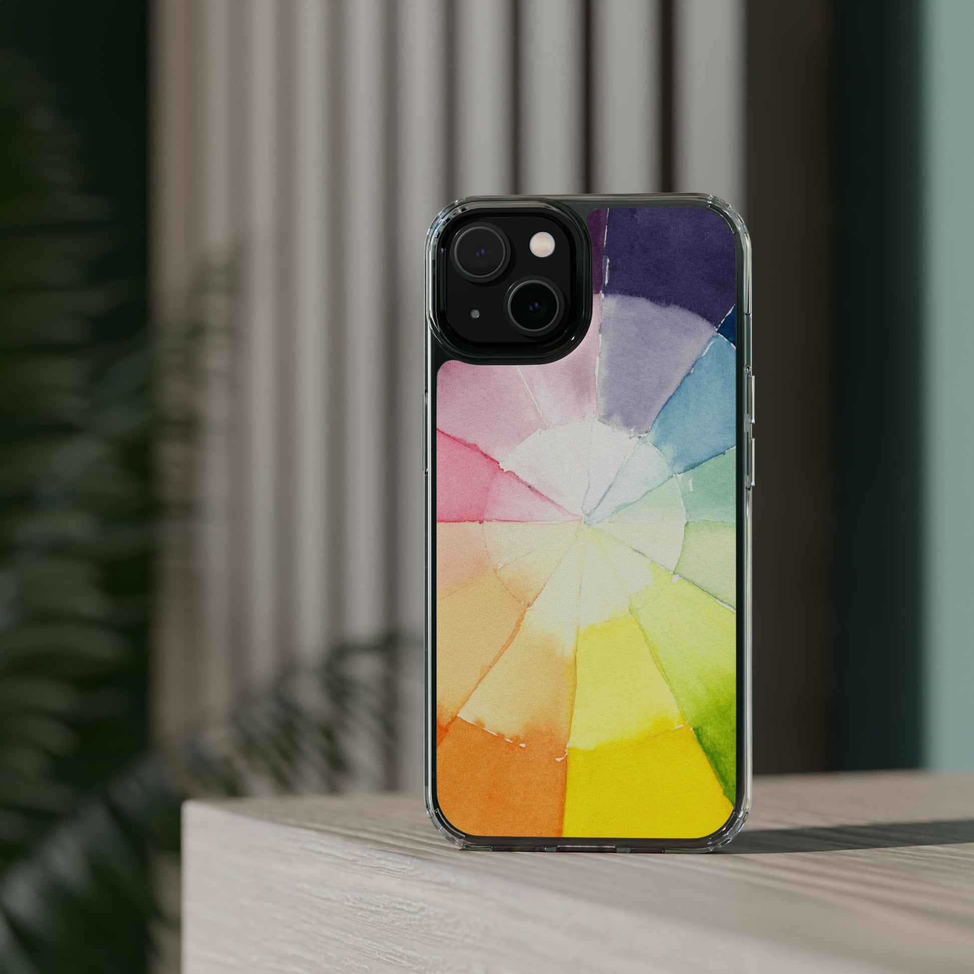 Watercolor Color Wheel Clear Phone Case - Brooke Zitting, LLC
