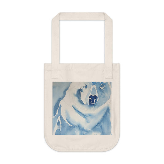 Polar Plunge Watercolor Design Organic Canvas Tote – Eco-Friendly, Watercolor Fine Art, Reusable Bag for Art Lovers - Brooke Zitting, LLC