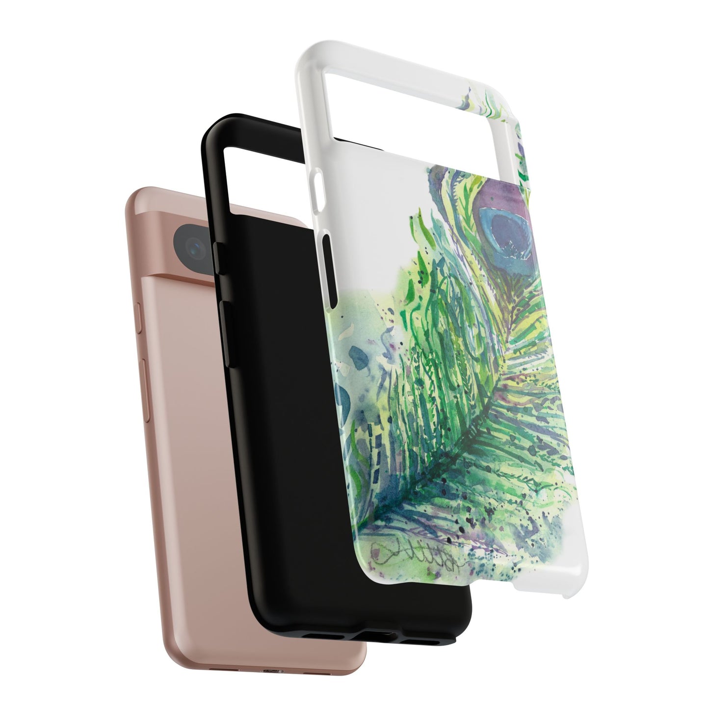 Colorful Peacock Feather Tough Phone Case – Stylish Nature-Inspired Mobile Cover & Unique Gift Idea - Brooke Zitting, LLC