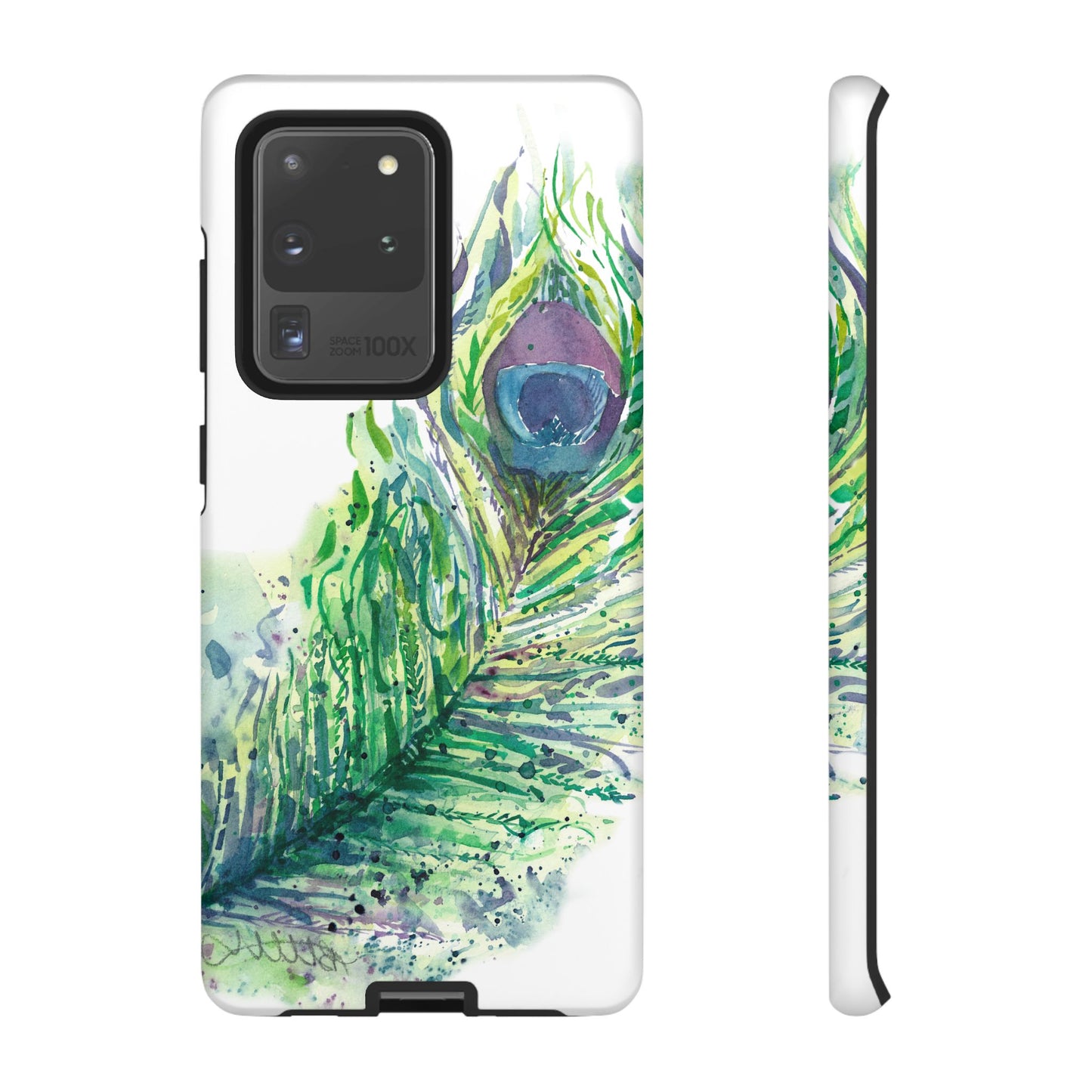 Colorful Peacock Feather Tough Phone Case – Stylish Nature-Inspired Mobile Cover & Unique Gift Idea - Brooke Zitting, LLC
