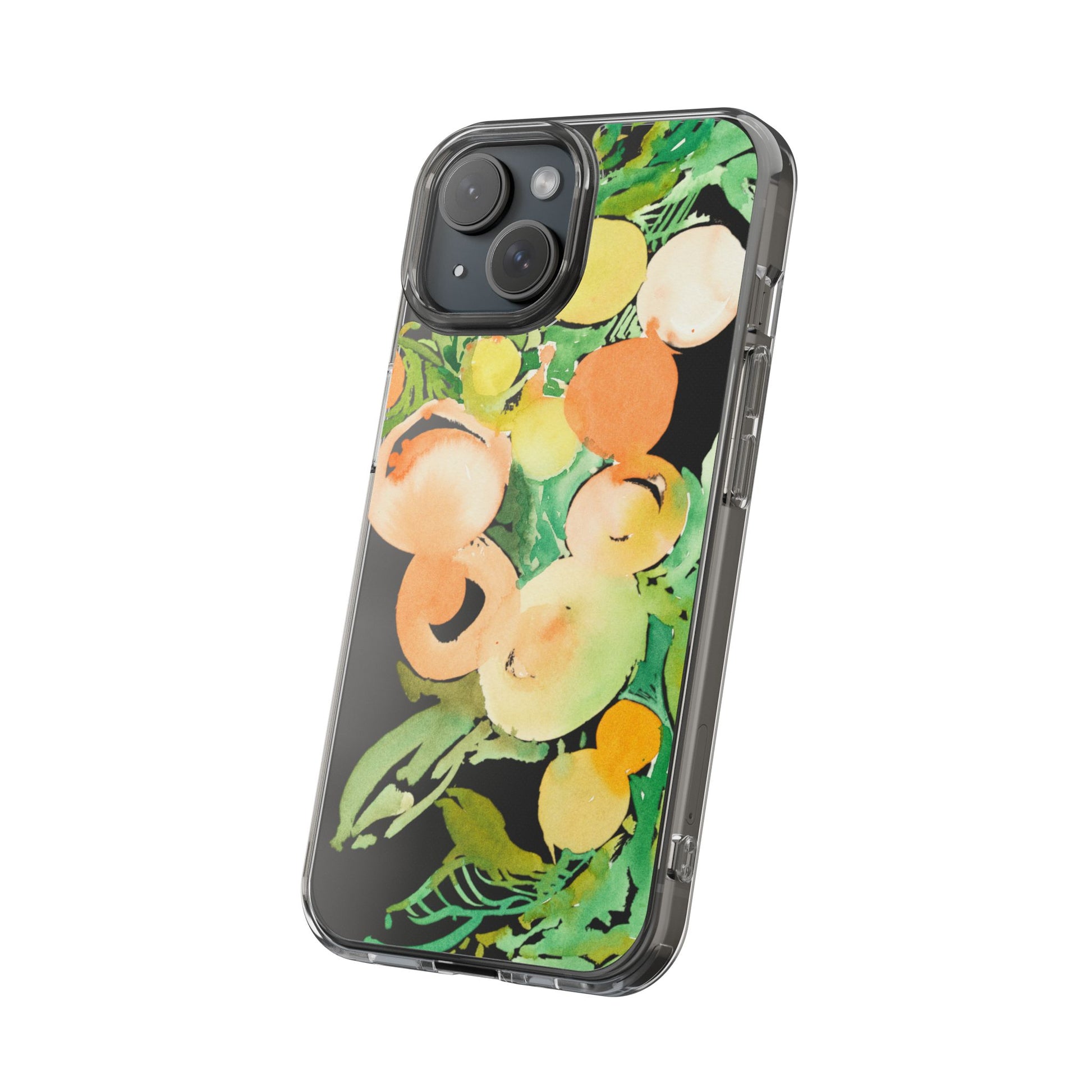 Watercolor Peaches Clear Phone Case - Brooke Zitting, LLC