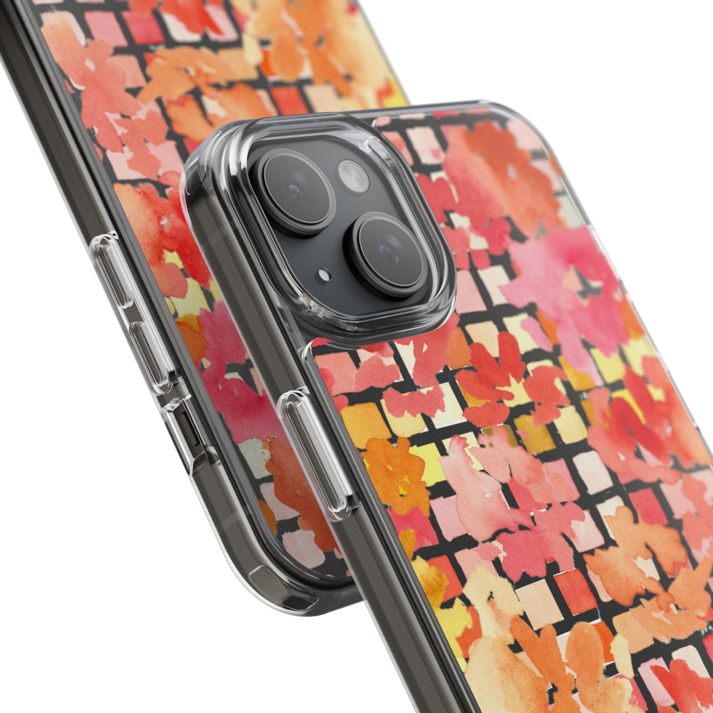 Watercolor Pixel Posy Clear Phone Case - Brooke Zitting, LLC