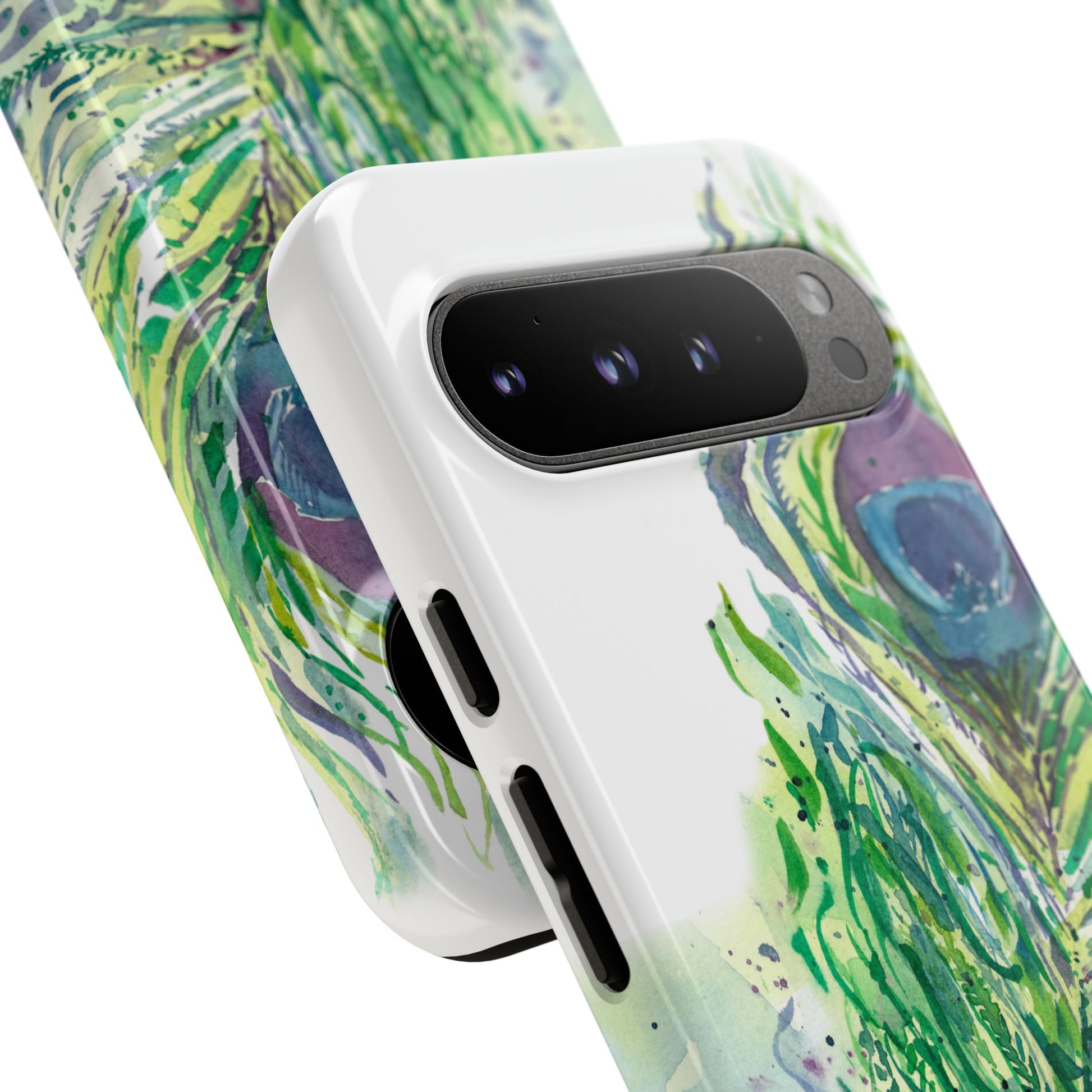 Colorful Peacock Feather Tough Phone Case – Stylish Nature-Inspired Mobile Cover & Unique Gift Idea - Brooke Zitting, LLC