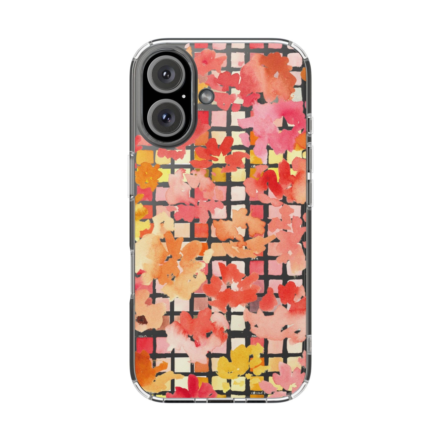 Watercolor Pixel Posy Clear Phone Case - Brooke Zitting, LLC