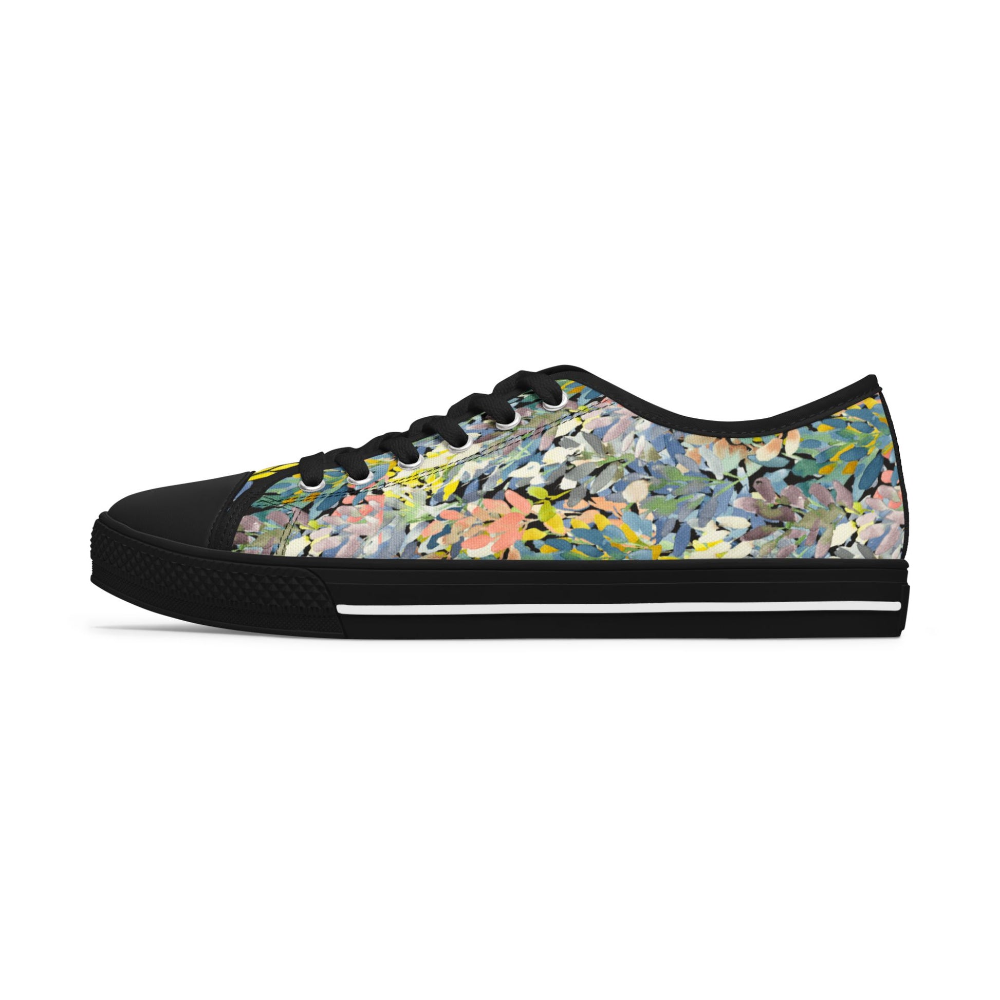Watercolor Eye-Catching Petal Parade Accent Low Top Sneakers – Stylish Shoes for All | Unique Gift Idea - Brooke Zitting, LLC
