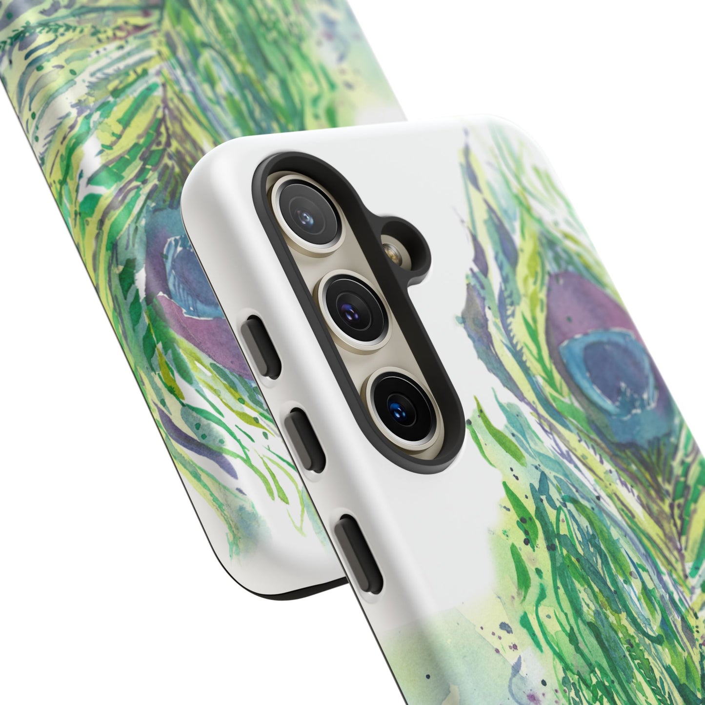 Colorful Peacock Feather Tough Phone Case – Stylish Nature-Inspired Mobile Cover & Unique Gift Idea - Brooke Zitting, LLC