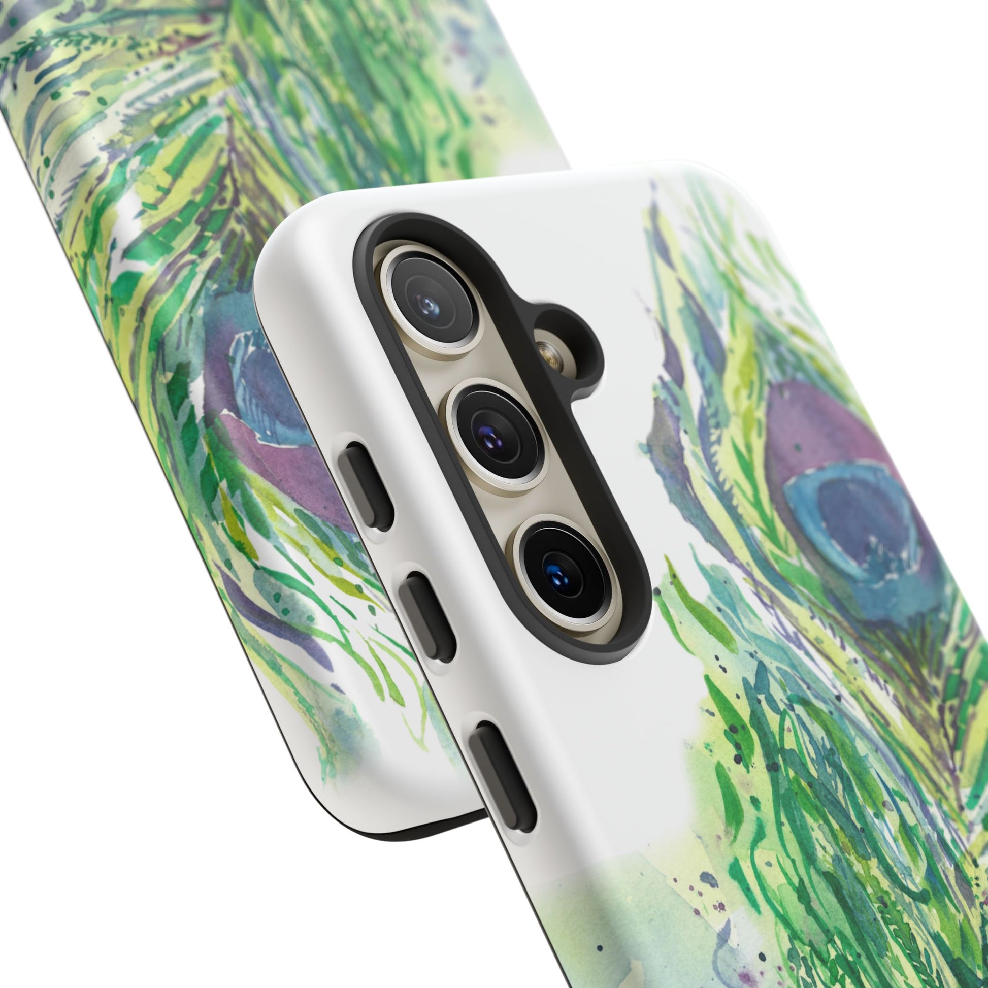 Colorful Peacock Feather Tough Phone Case – Stylish Nature-Inspired Mobile Cover & Unique Gift Idea - Brooke Zitting, LLC
