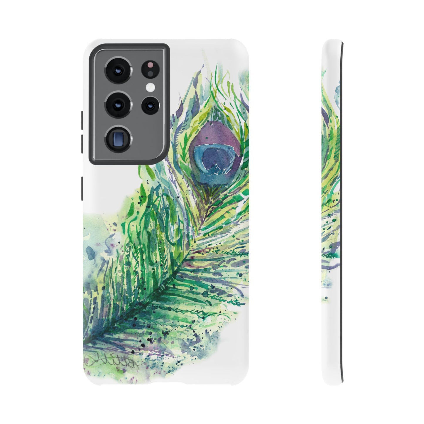 Colorful Peacock Feather Tough Phone Case – Stylish Nature-Inspired Mobile Cover & Unique Gift Idea - Brooke Zitting, LLC