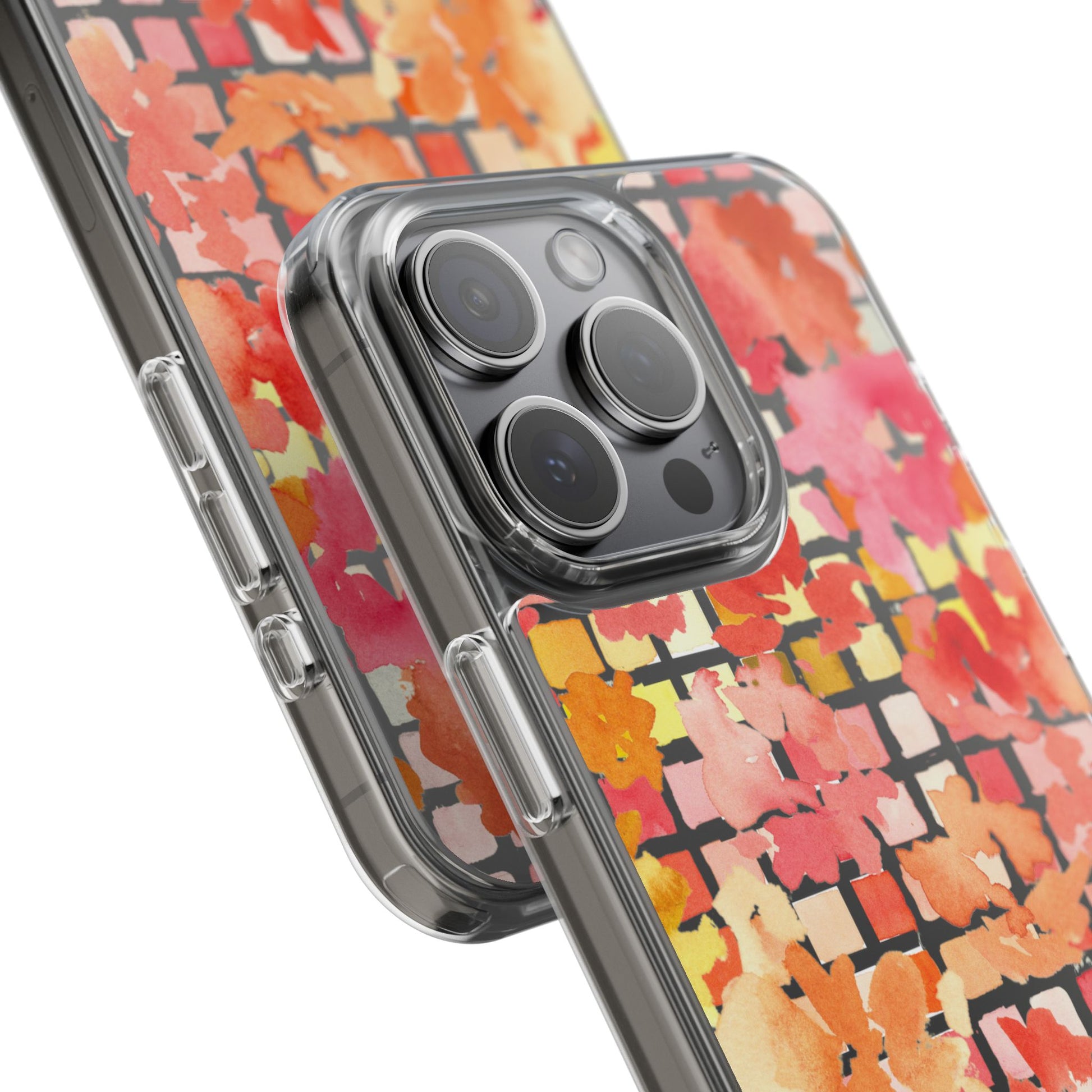 Watercolor Pixel Posy Clear Phone Case - Brooke Zitting, LLC