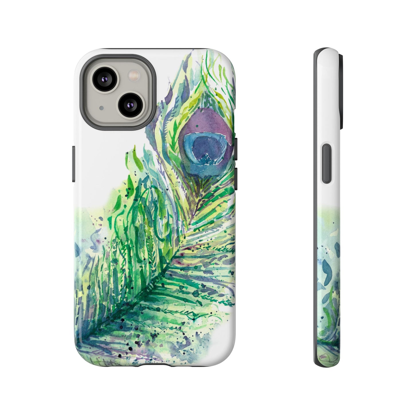 Colorful Peacock Feather Tough Phone Case – Stylish Nature-Inspired Mobile Cover & Unique Gift Idea - Brooke Zitting, LLC