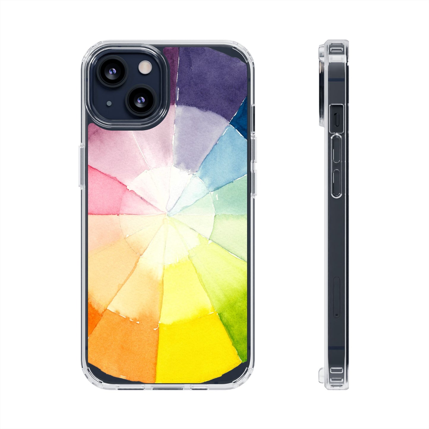 Watercolor Color Wheel Clear Phone Case - Brooke Zitting, LLC