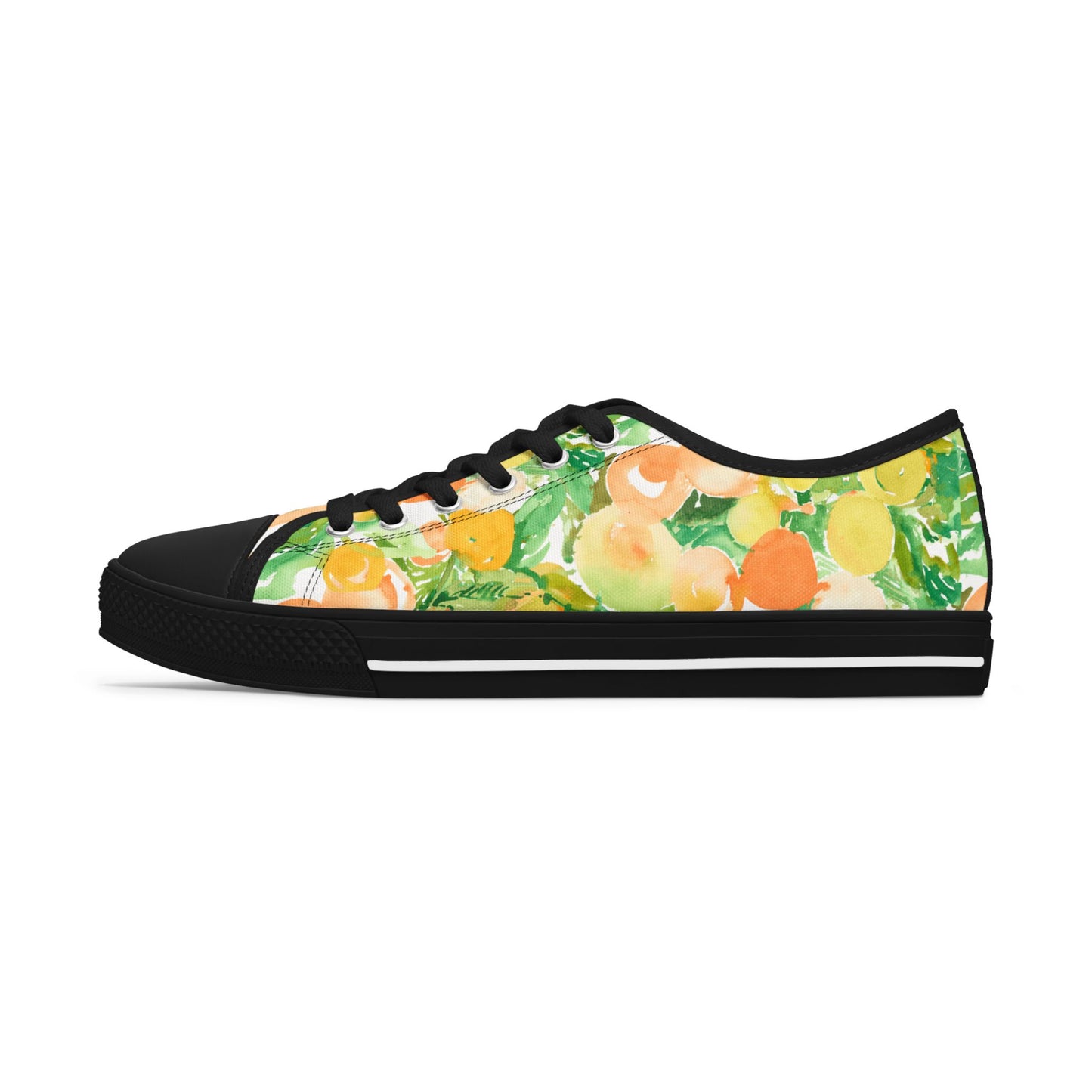 Watercolor Vibrant Citrus and Peaches Low Top Sneakers – Stylish Shoes for All | Unique Gift Idea - Brooke Zitting, LLC