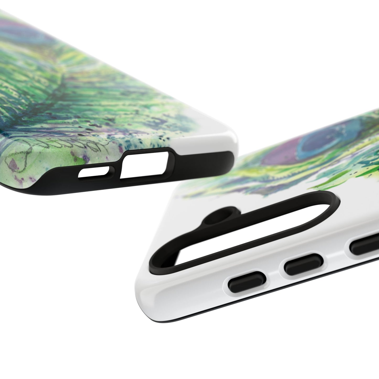 Colorful Peacock Feather Tough Phone Case – Stylish Nature-Inspired Mobile Cover & Unique Gift Idea - Brooke Zitting, LLC