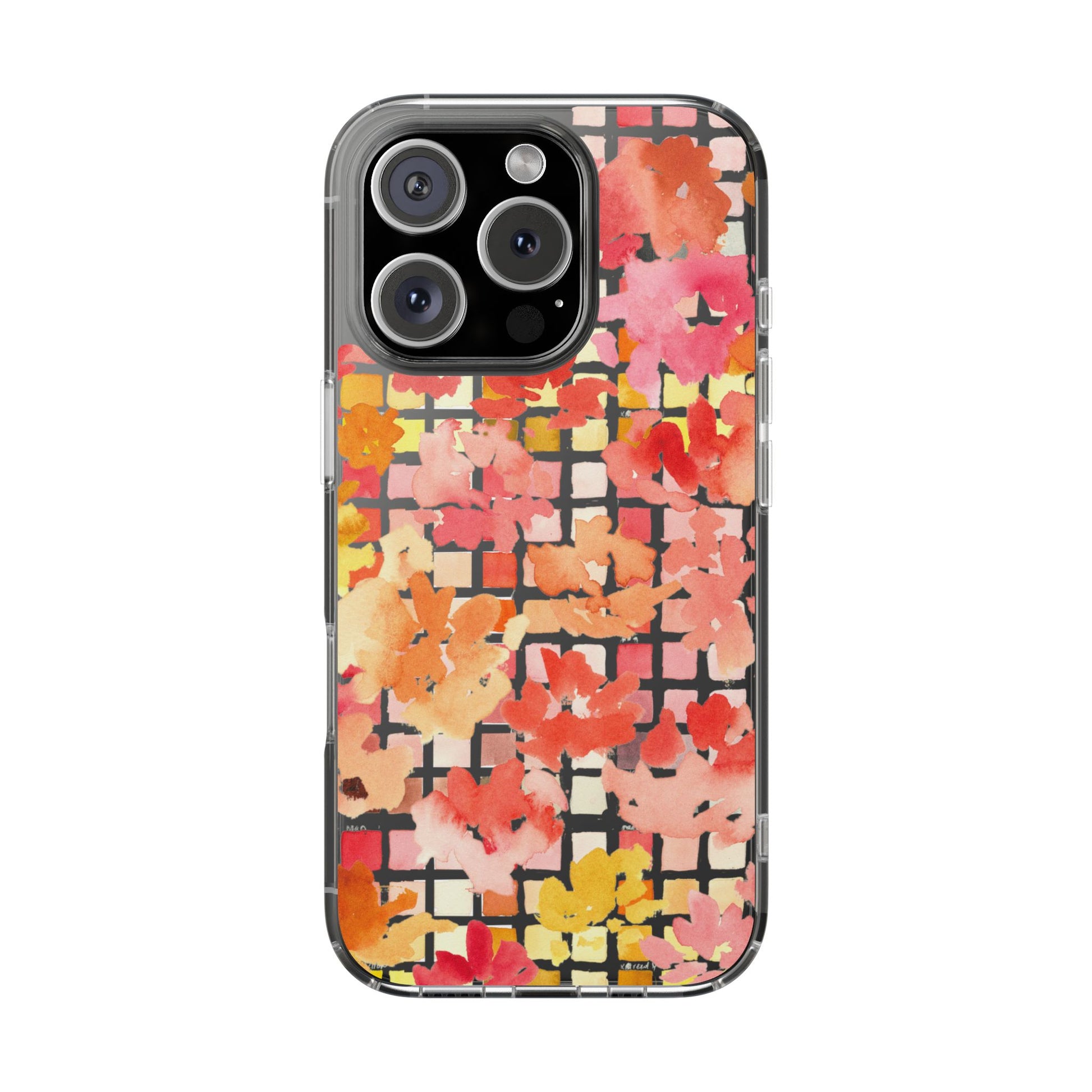 Watercolor Pixel Posy Clear Phone Case - Brooke Zitting, LLC