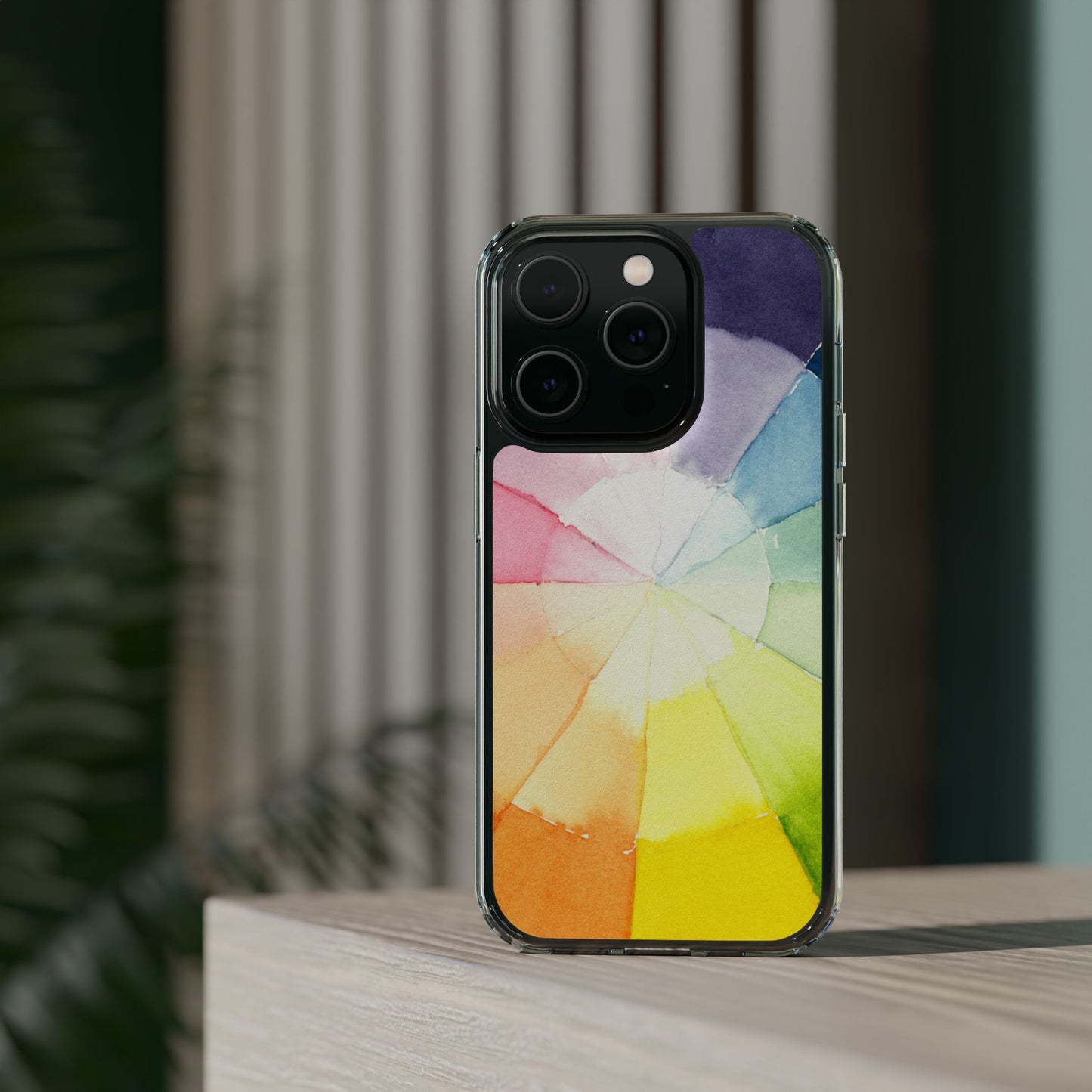 Watercolor Color Wheel Clear Phone Case - Brooke Zitting, LLC