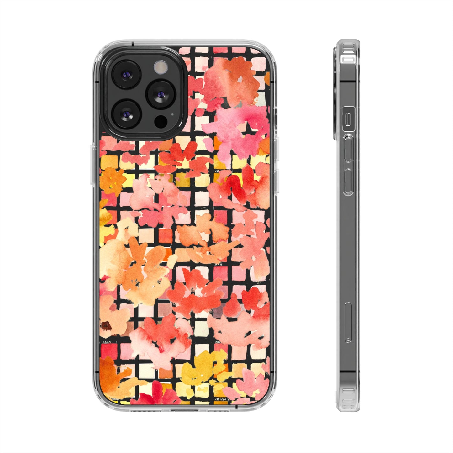 Watercolor Pixel Posy Clear Phone Case - Brooke Zitting, LLC